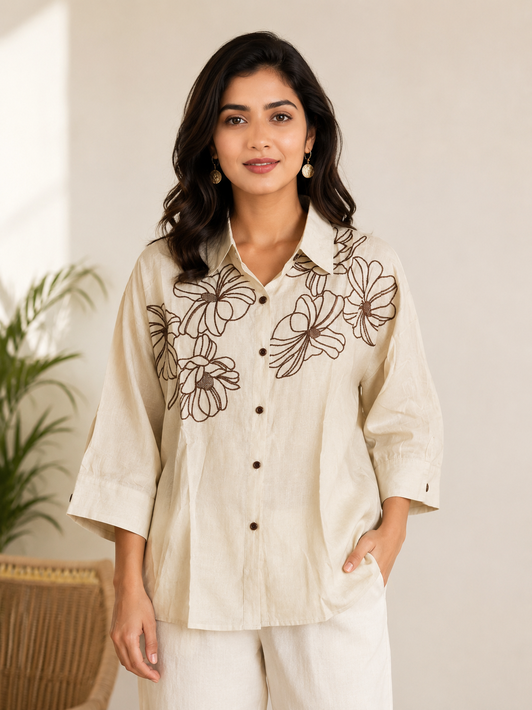Cream Linen Shirt
