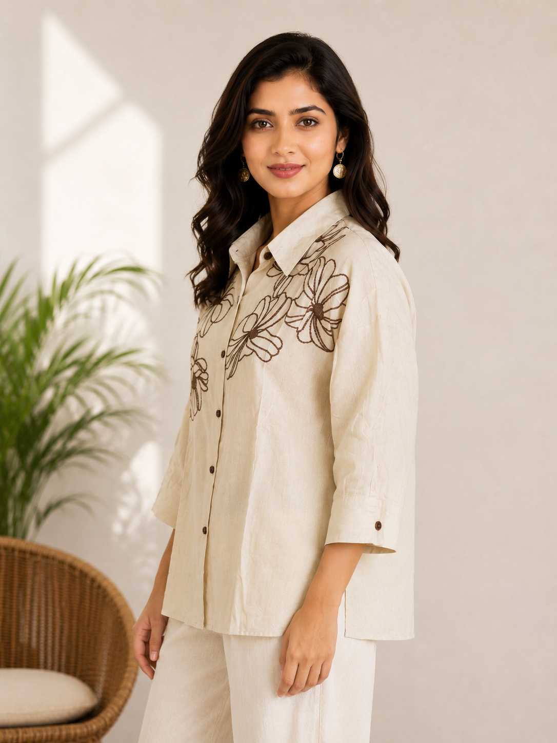 Cream Linen Shirt