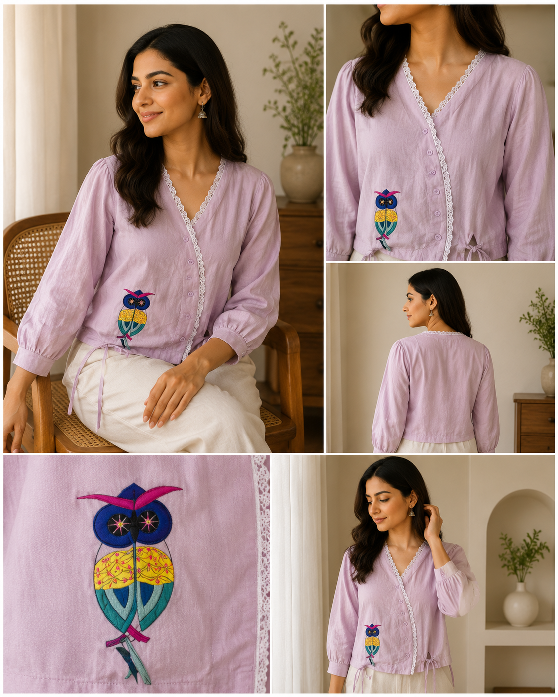 Purple Cross Button Shirt