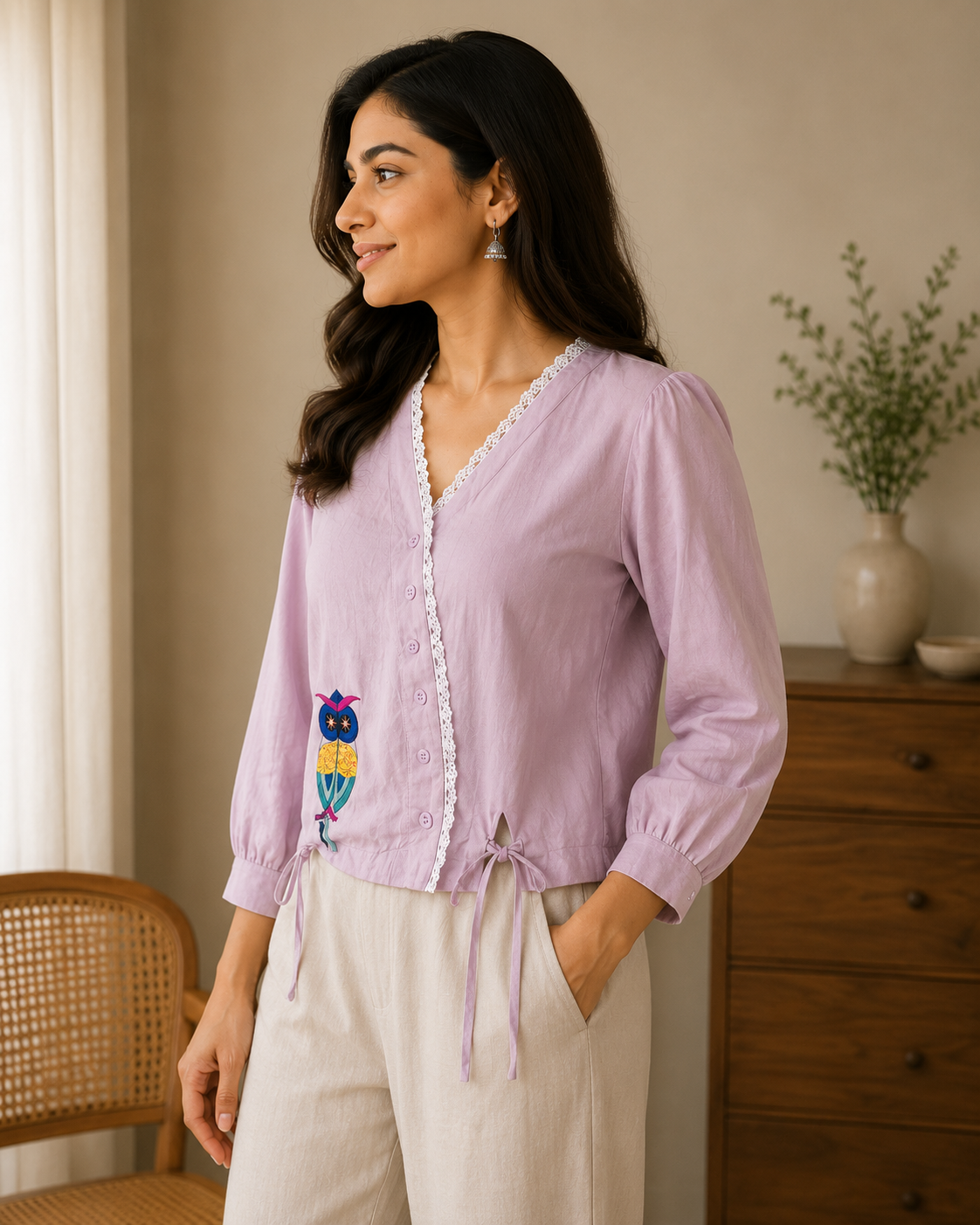Purple Cross Button Shirt