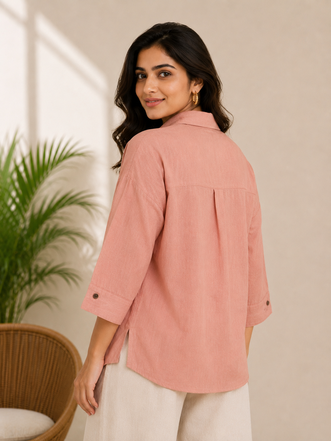 Rose Gold Linen Shirt