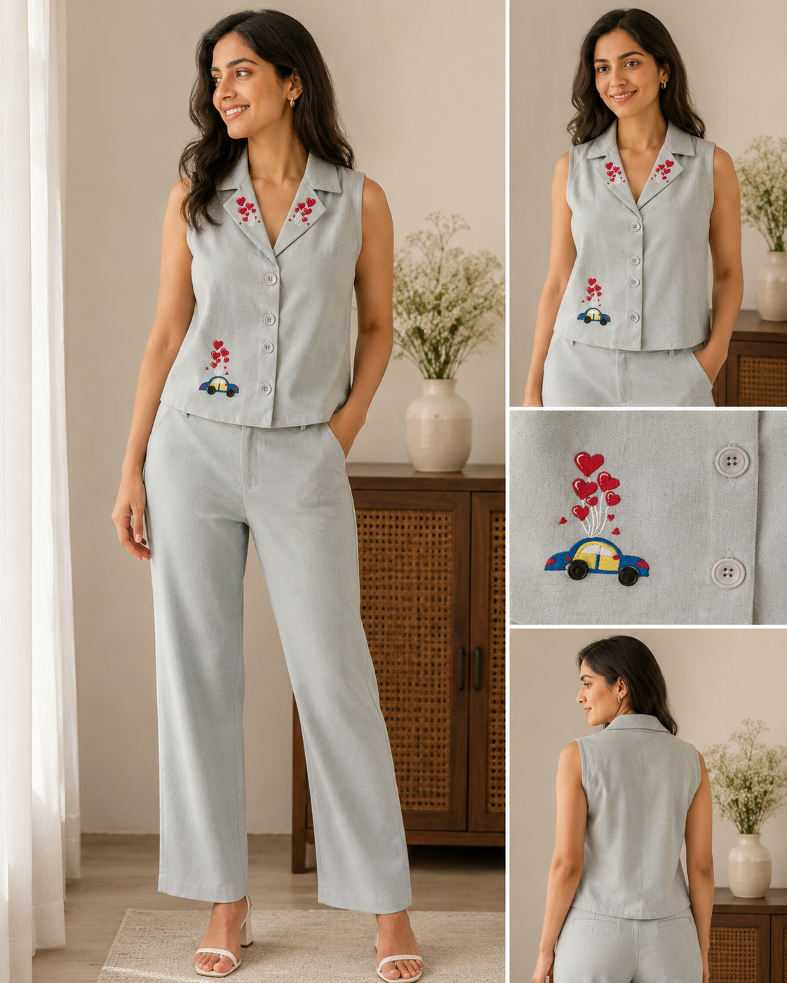 Grey Hand Painted Co-ord Set