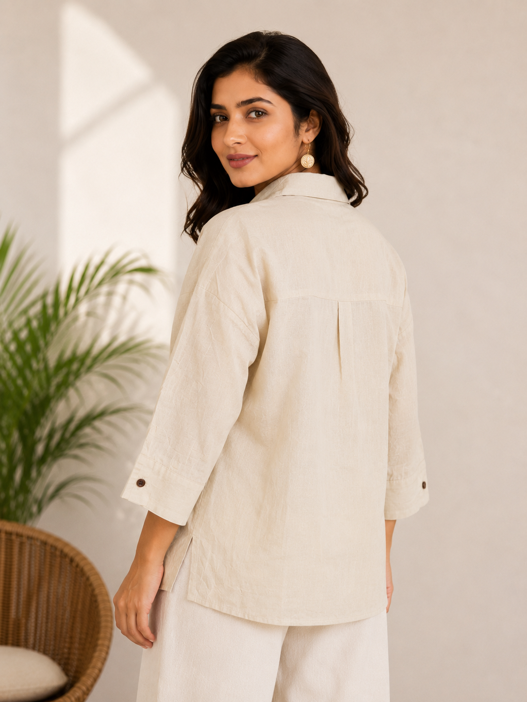 Cream Linen Shirt