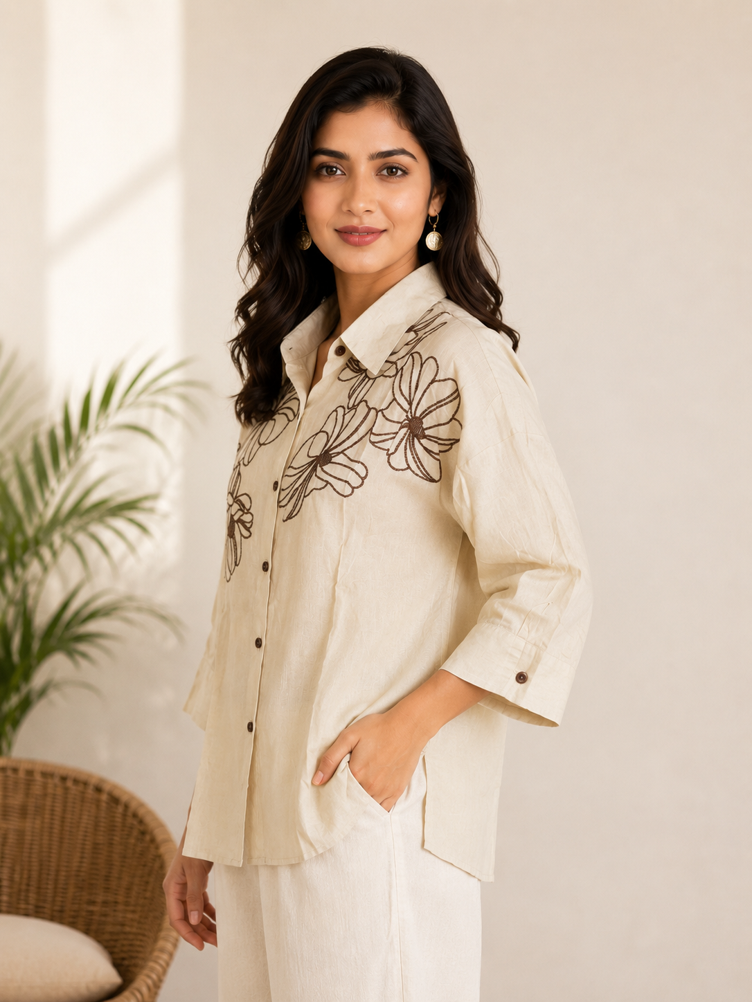 Cream Linen Shirt