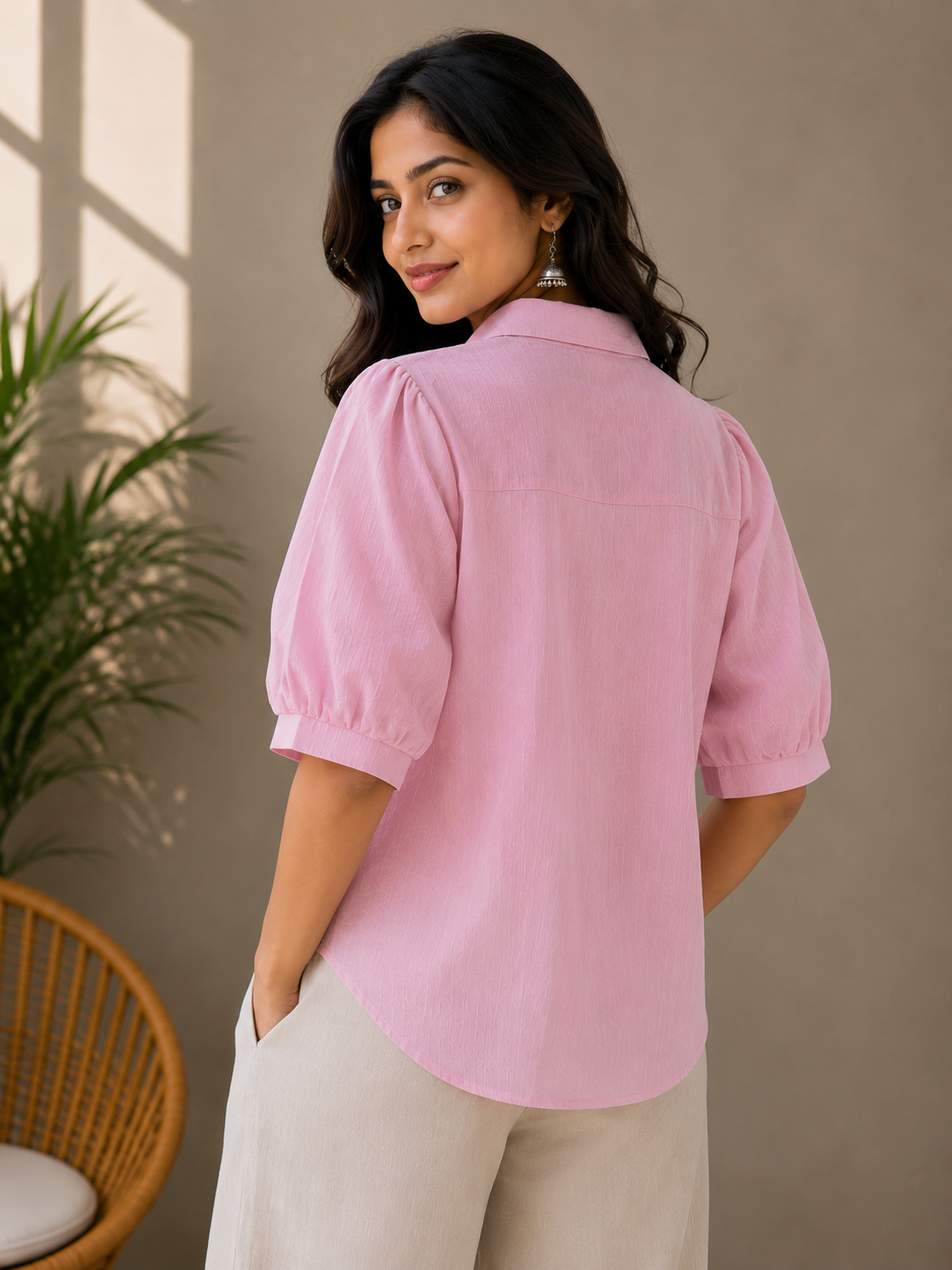 Pink Patch Work Shirt