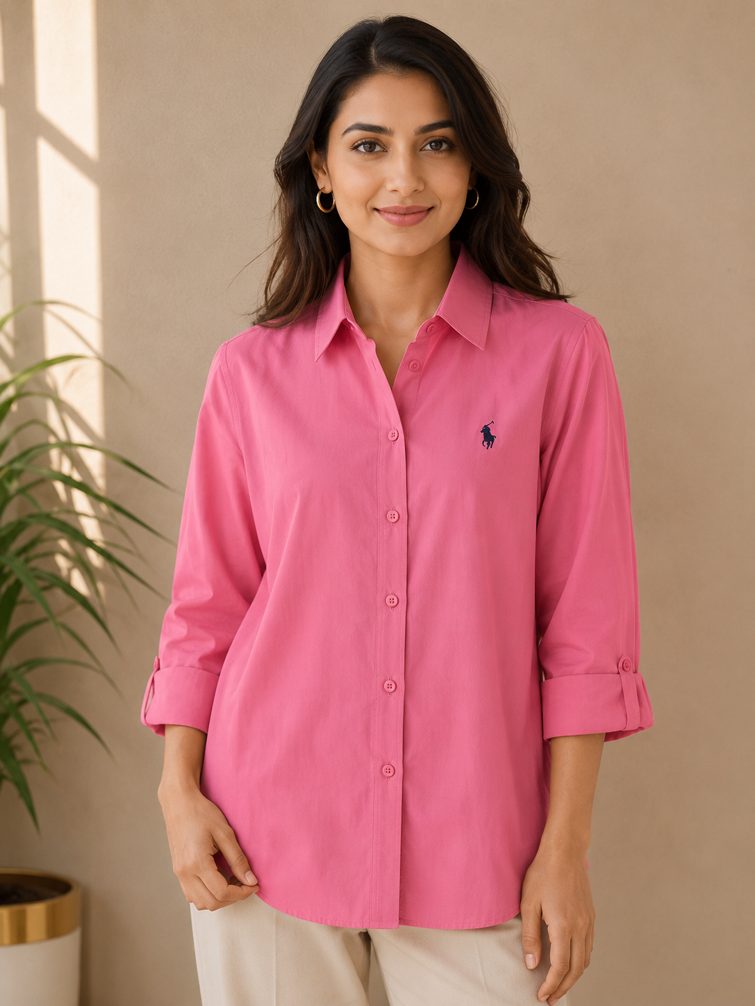 Rose Pink Cotton Shirt