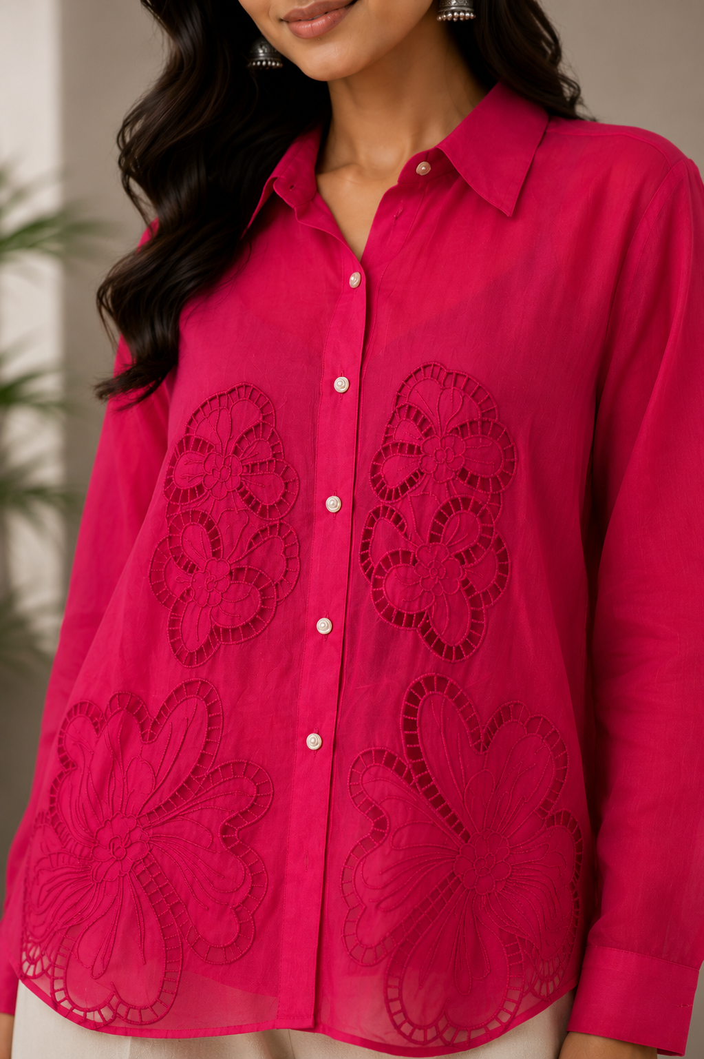 Dark Pink Cut Work Shirt