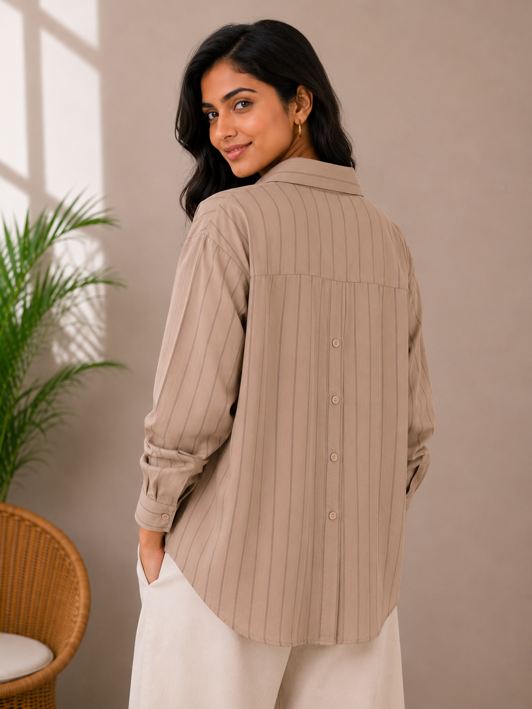 Cream Satin Shirt