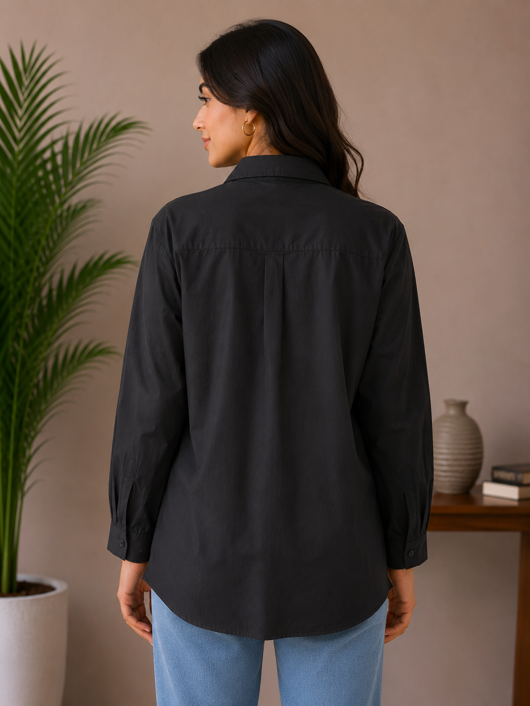 Black Thread Embroidery Shirt