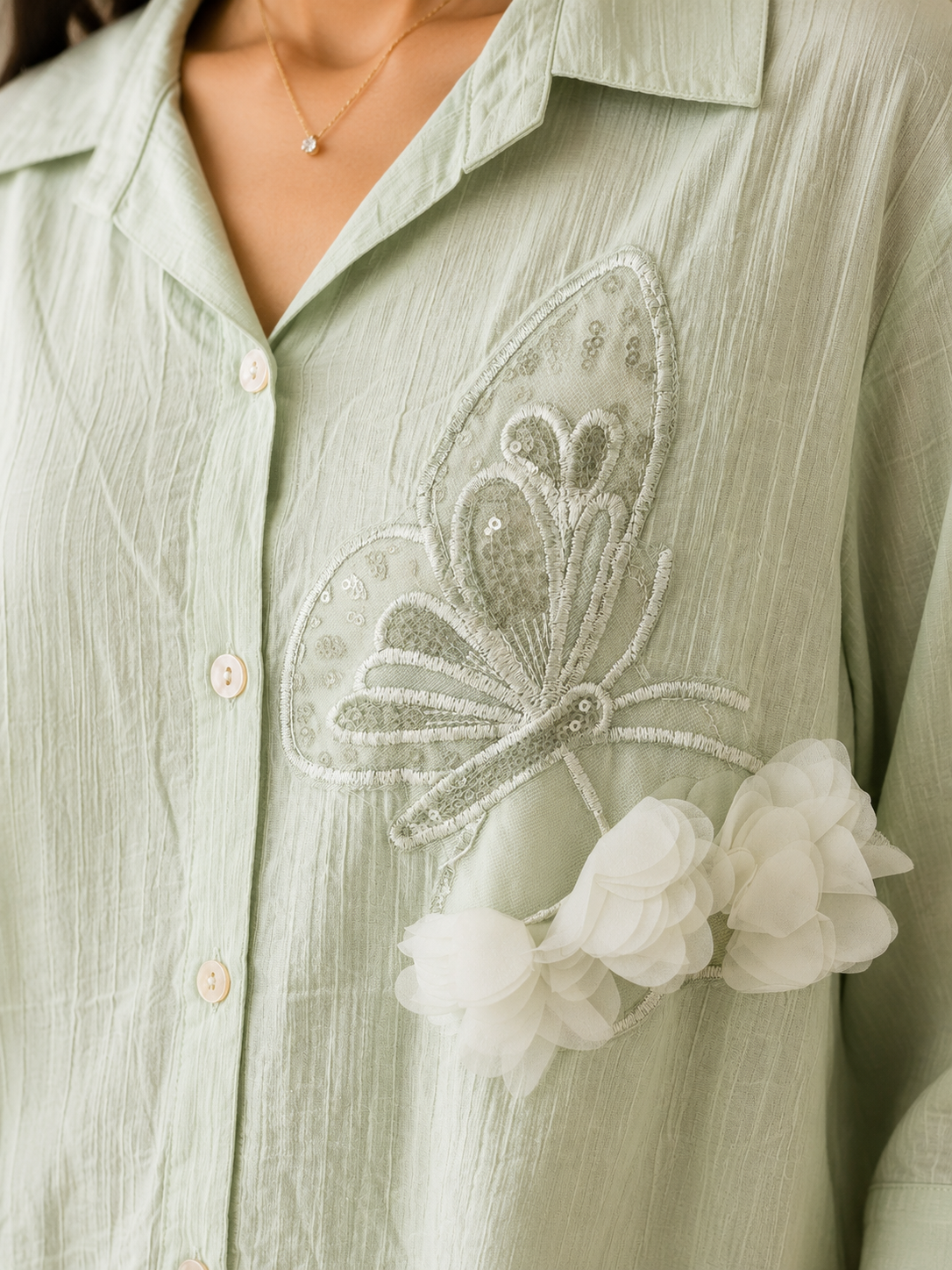 Green Butterfly Patch Co-Ord Set
