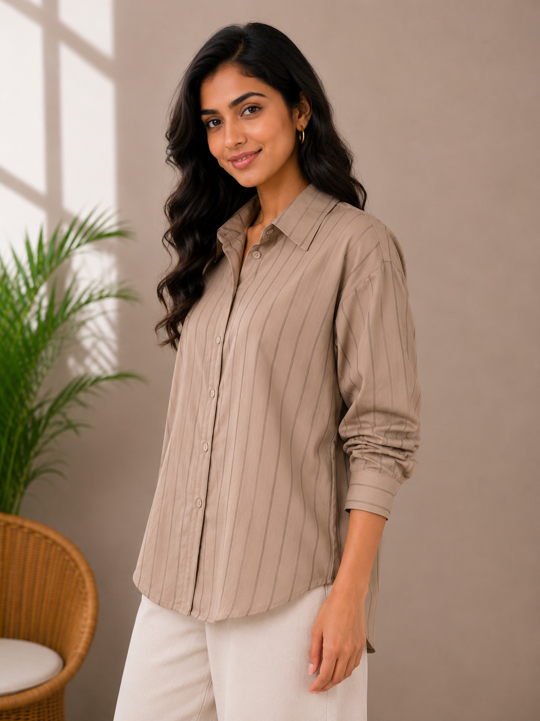 Cream Satin Shirt