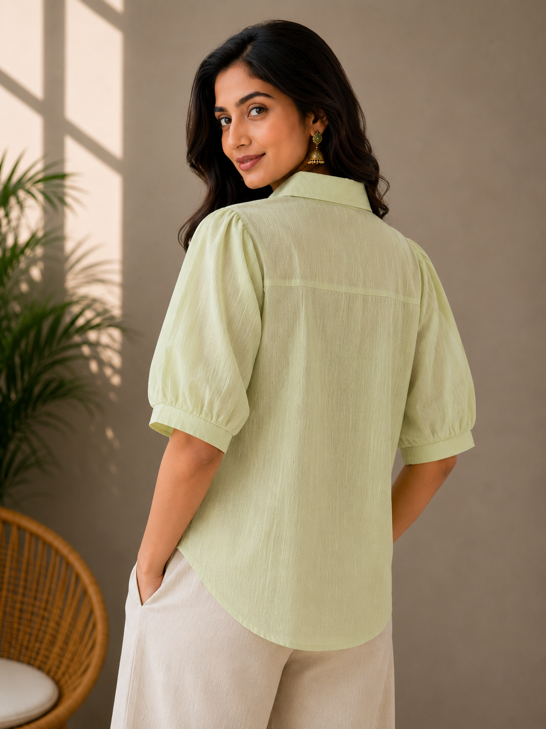 Green Patch Work Shirt