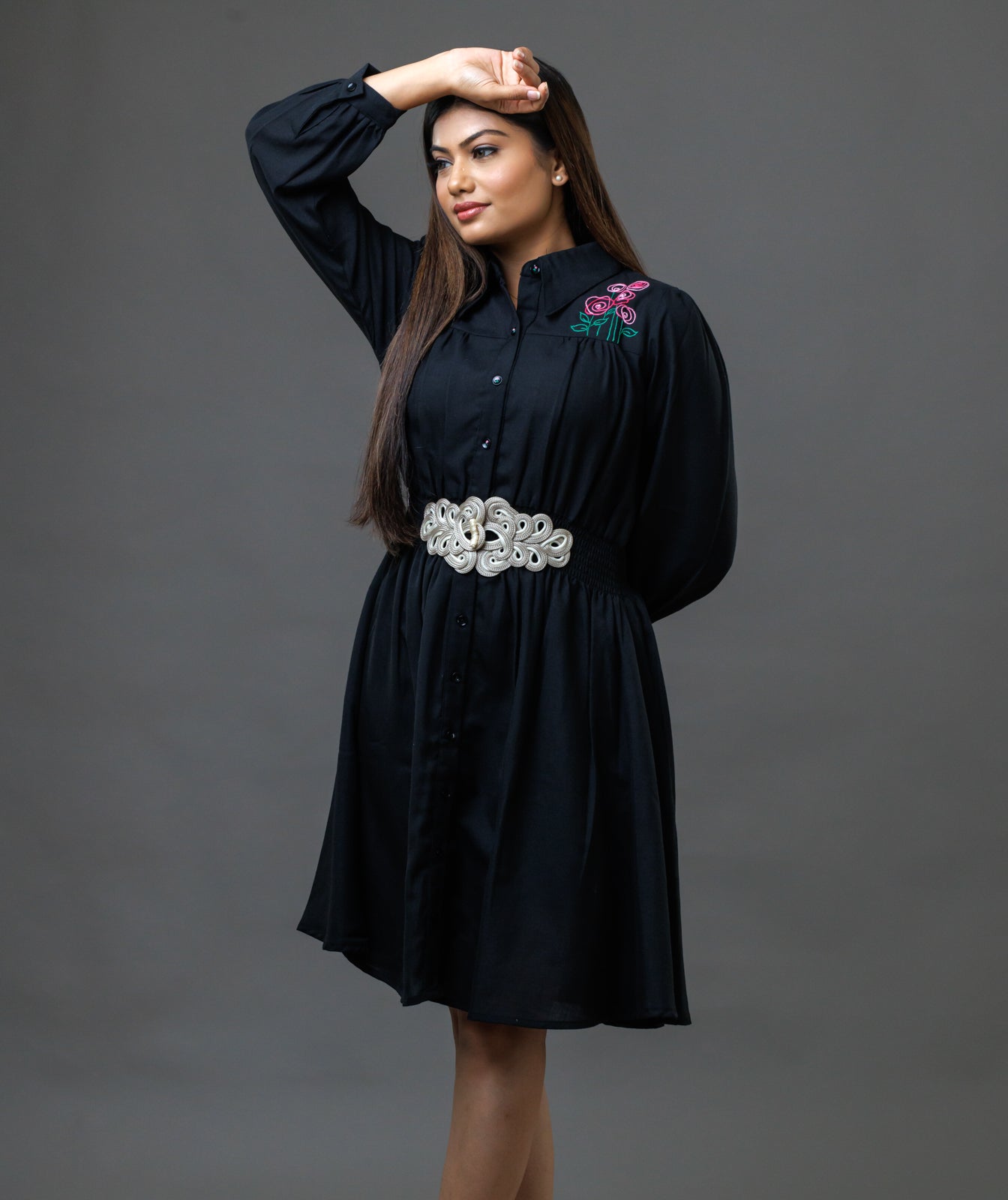 Collared One Piece- Black