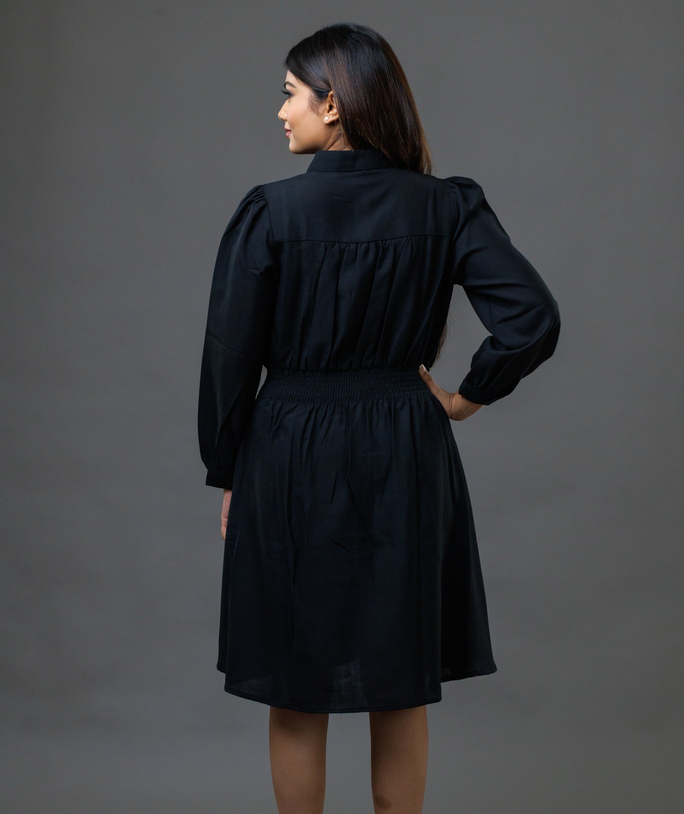 Collared One Piece- Black