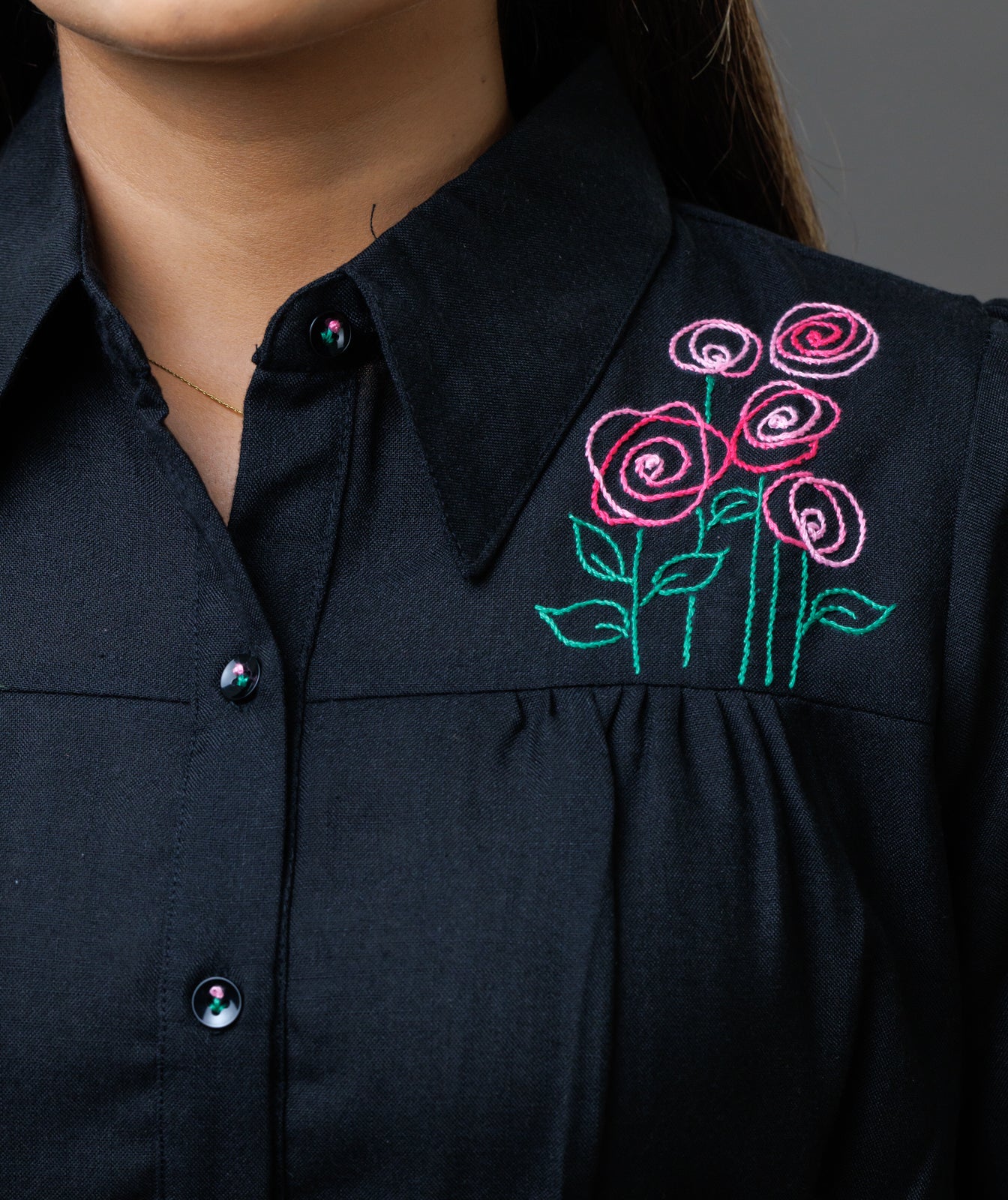 Collared One Piece- Black