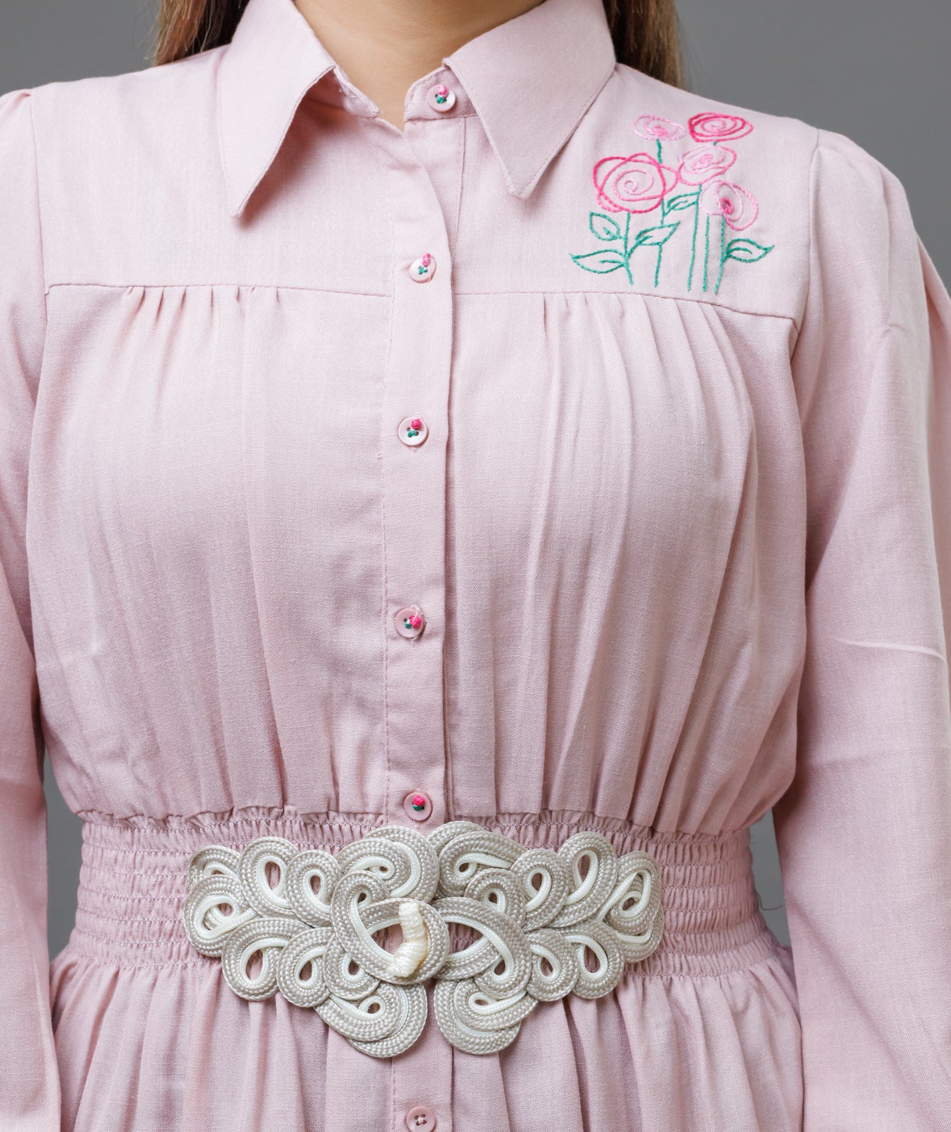 Collared One Piece Dusty Pink