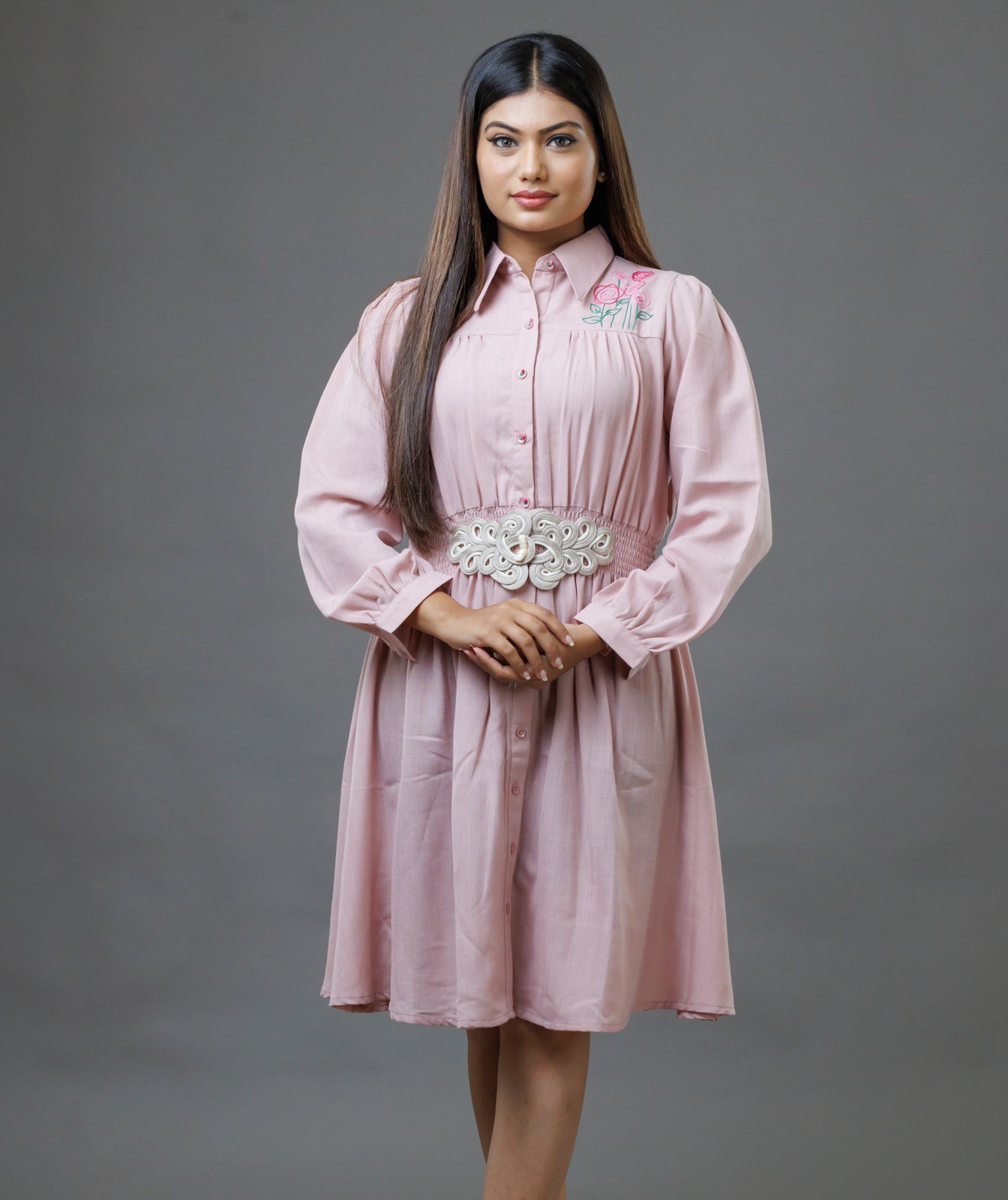 Collared One Piece Dusty Pink