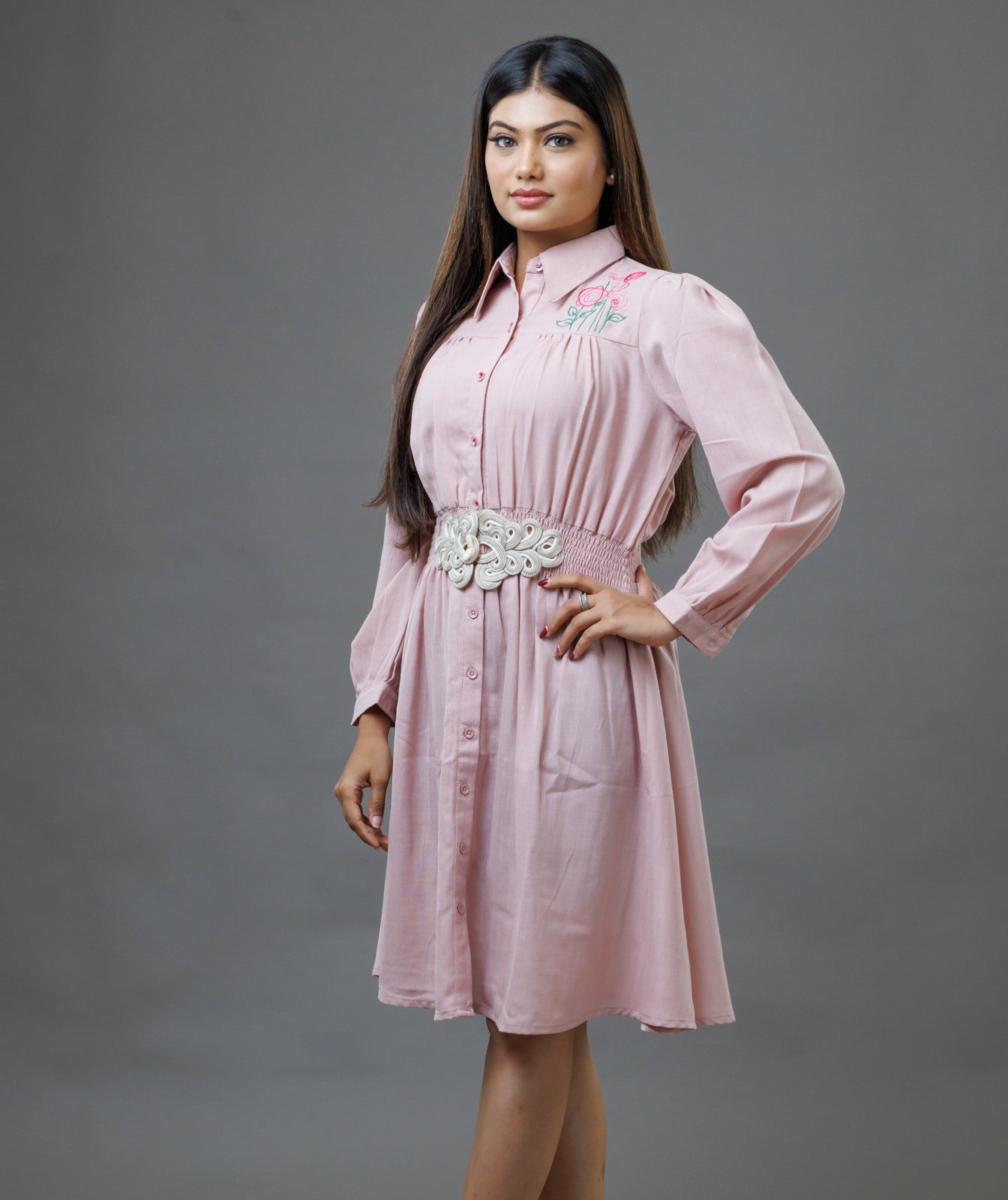 Collared One Piece Dusty Pink
