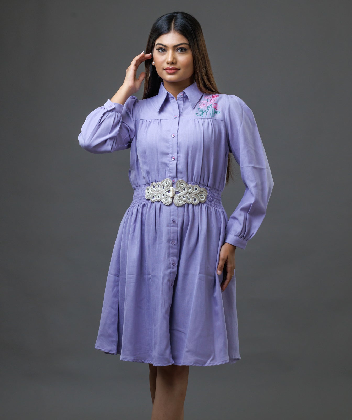 Collared One Piece Purple