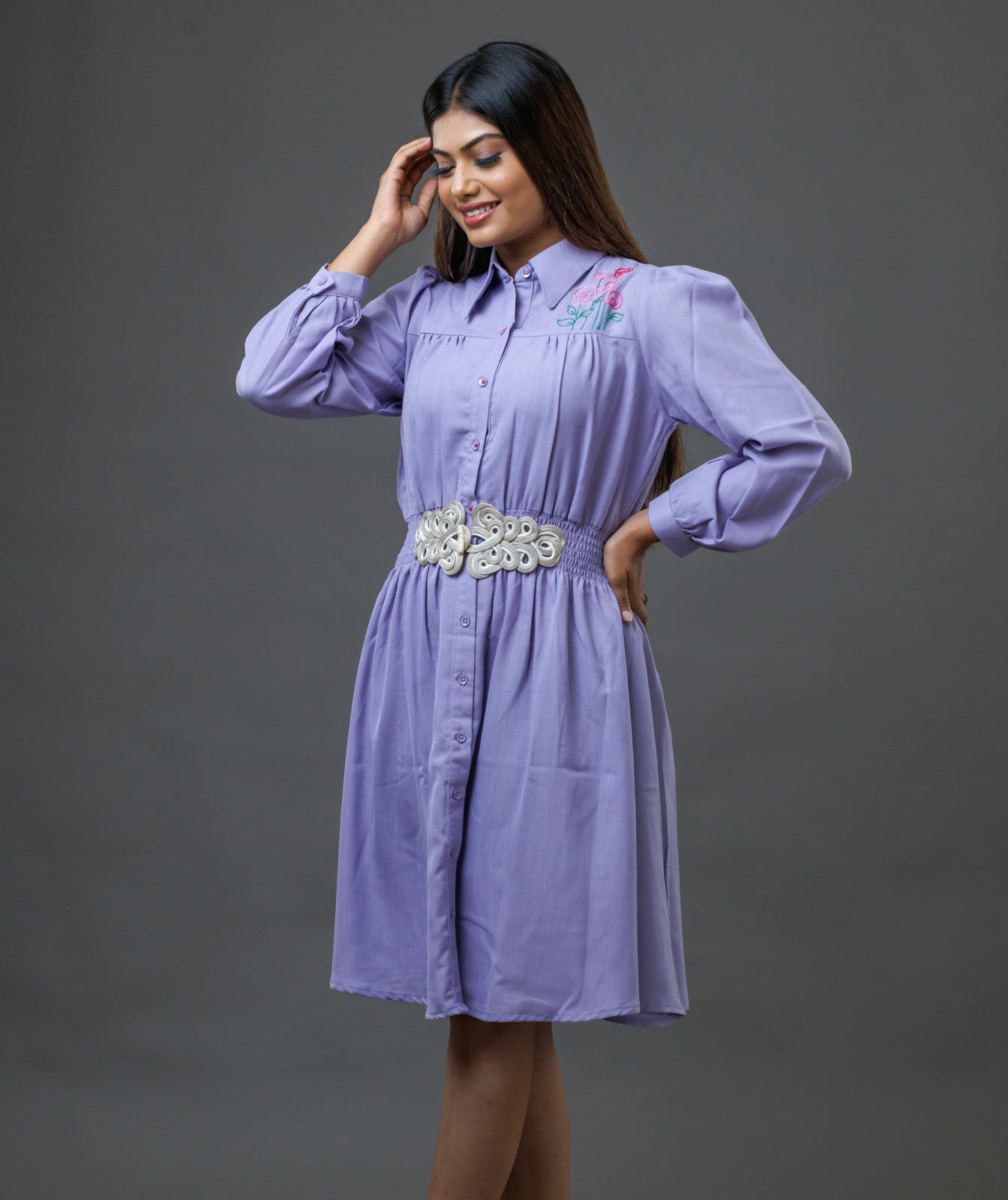 Collared One Piece Purple