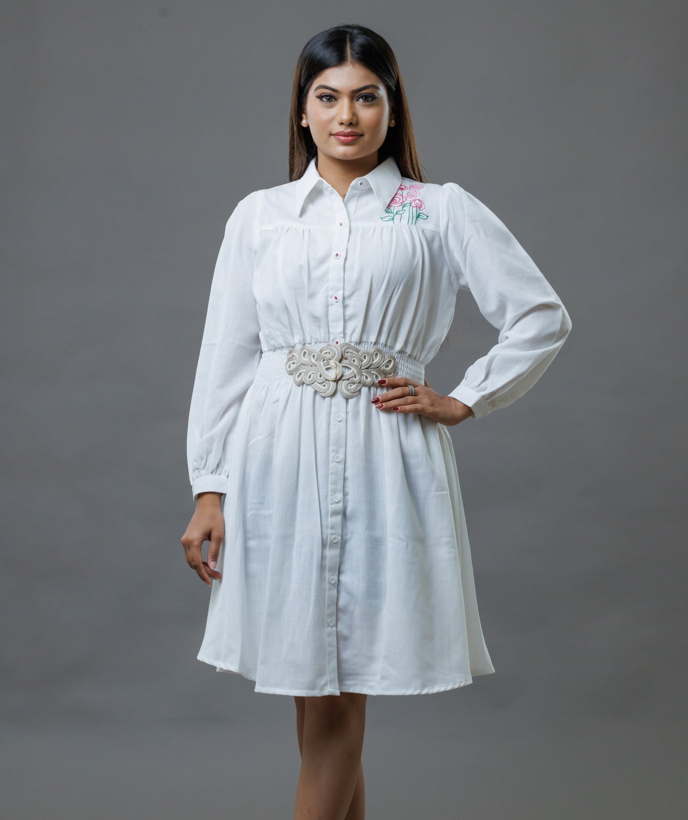 Collared One Piece White