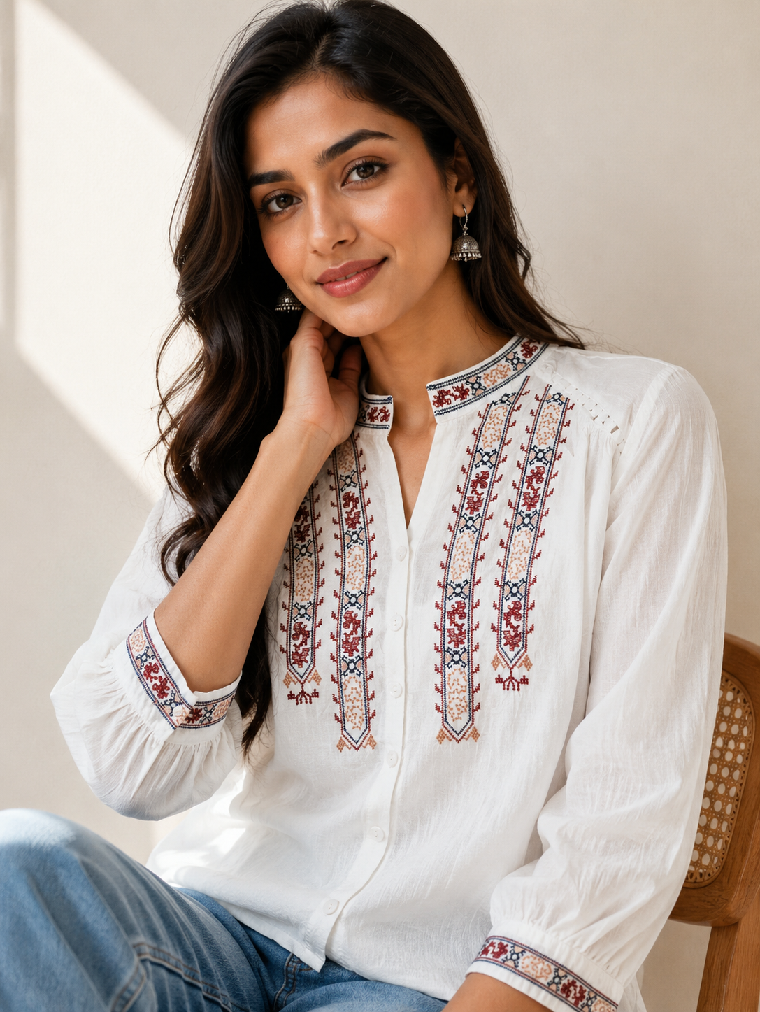 White Embroidery Shirt