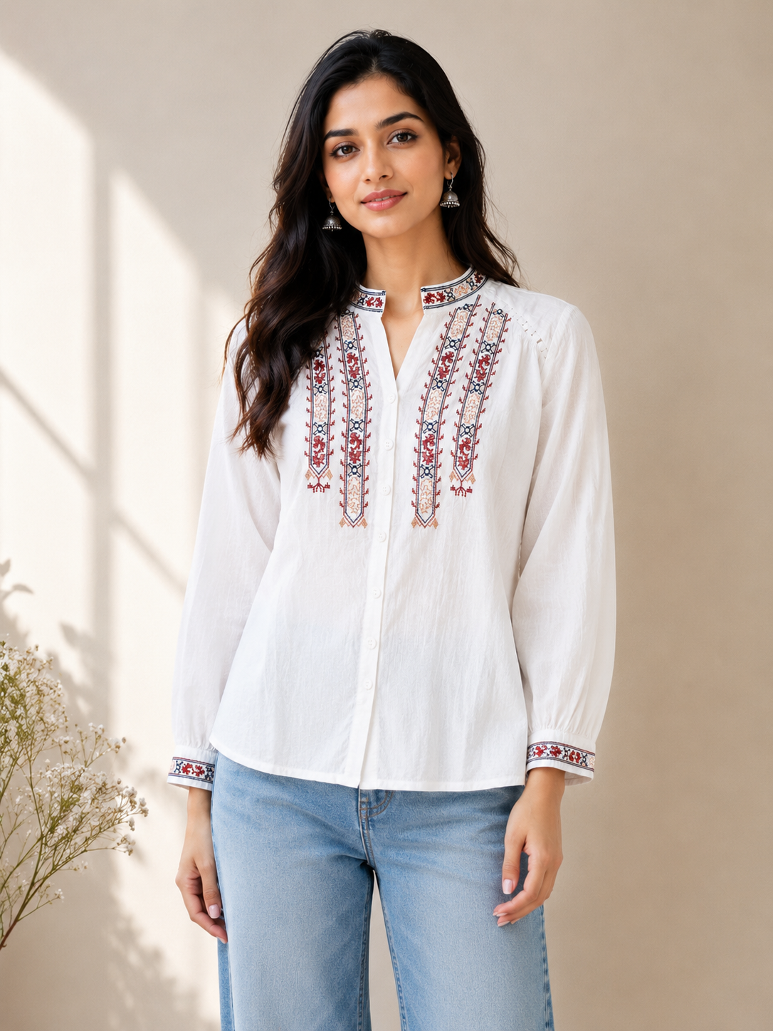 White Embroidery Shirt