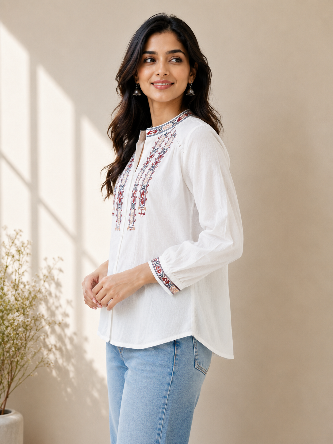 White Embroidery Shirt