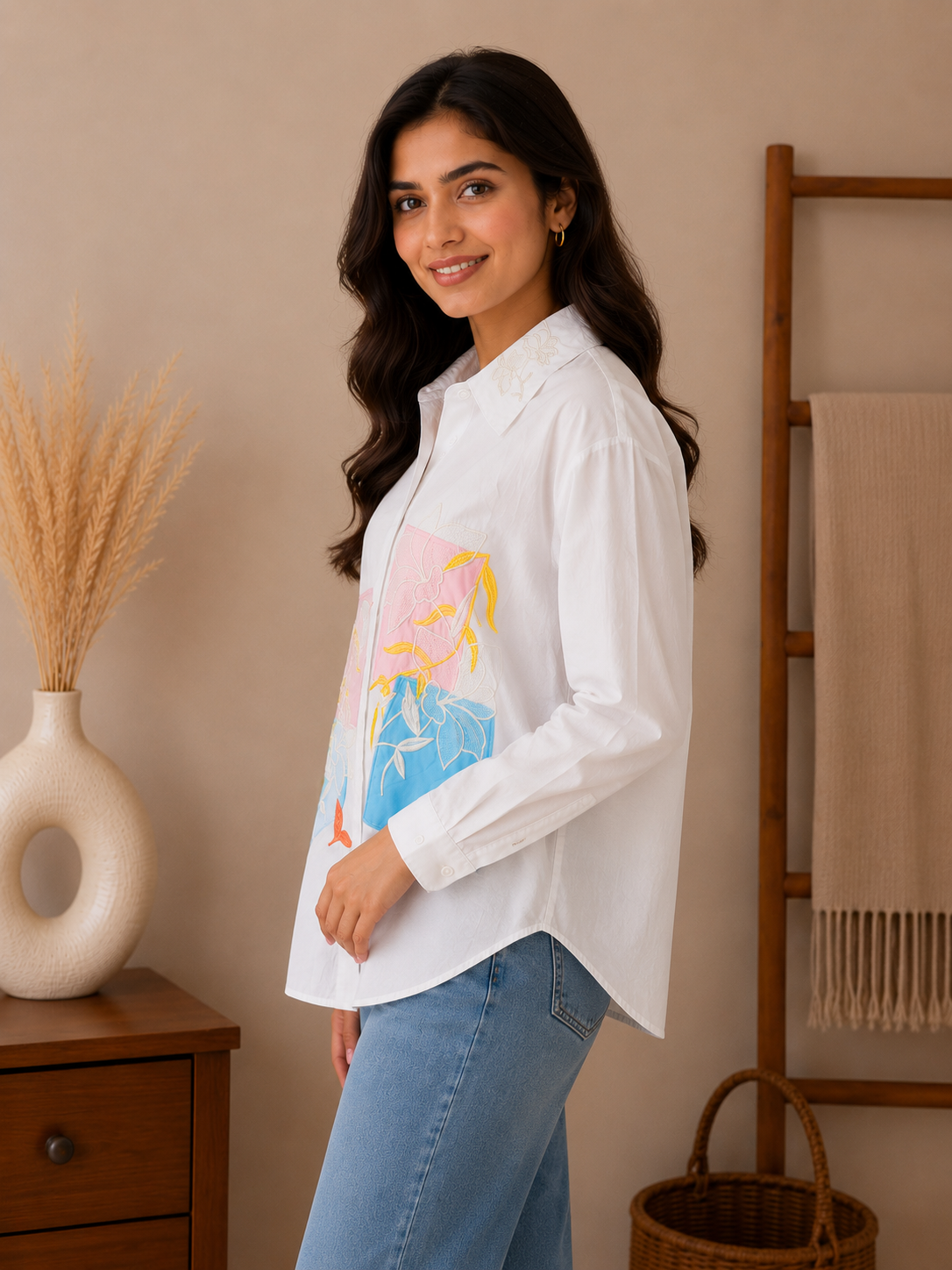 White Box Embroidery Shirt