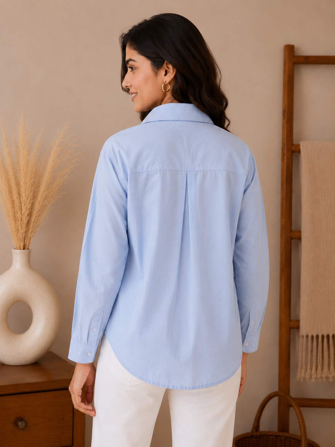 Light Blue Box Embroidery Shirt