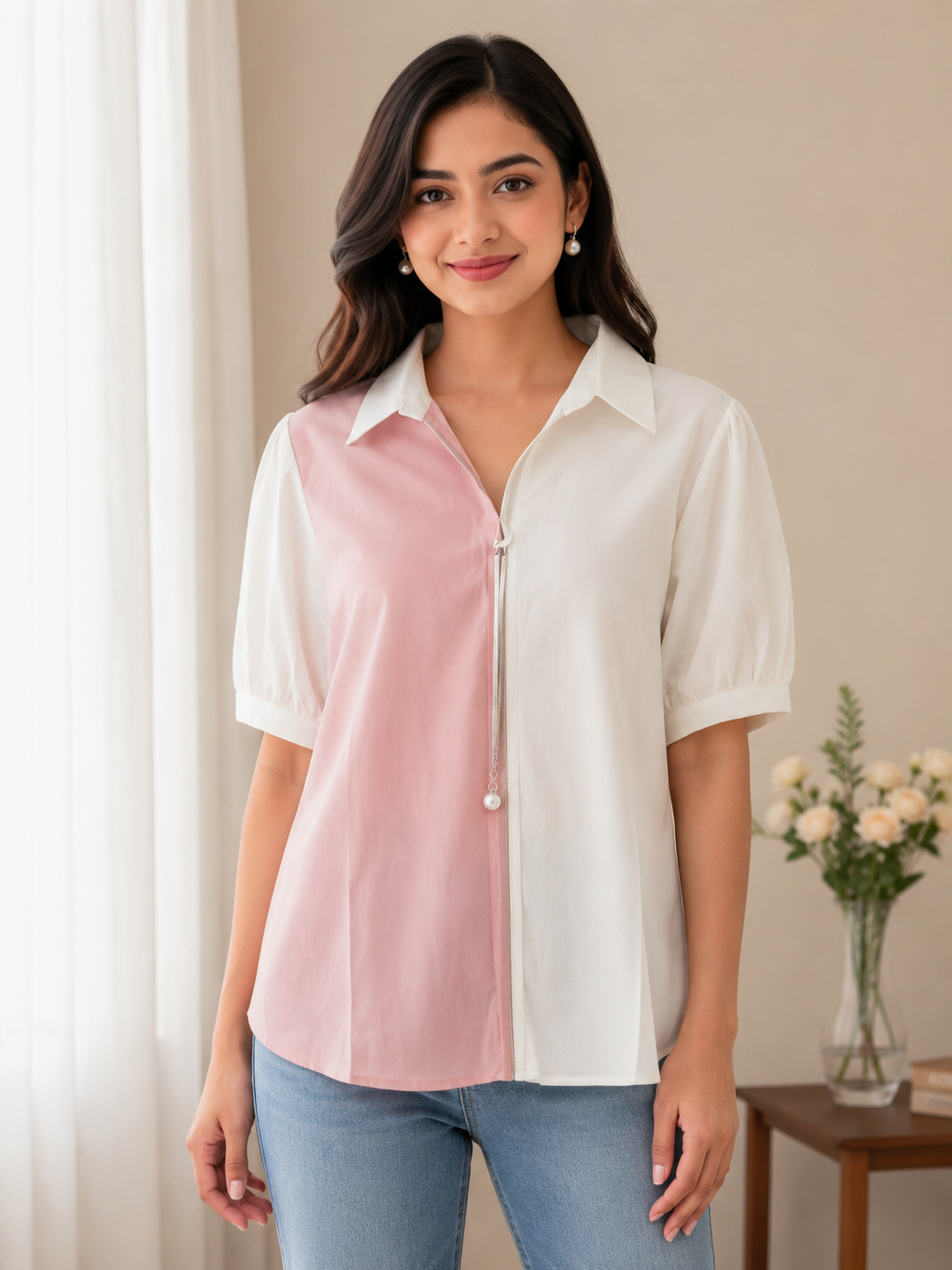 White Pink Top