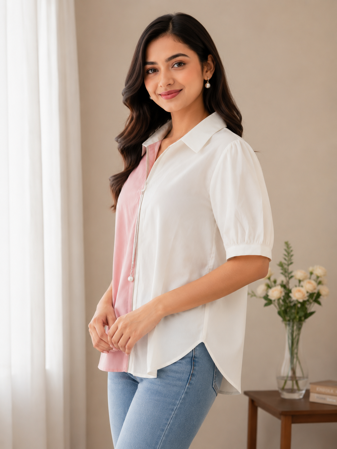 White Pink Top