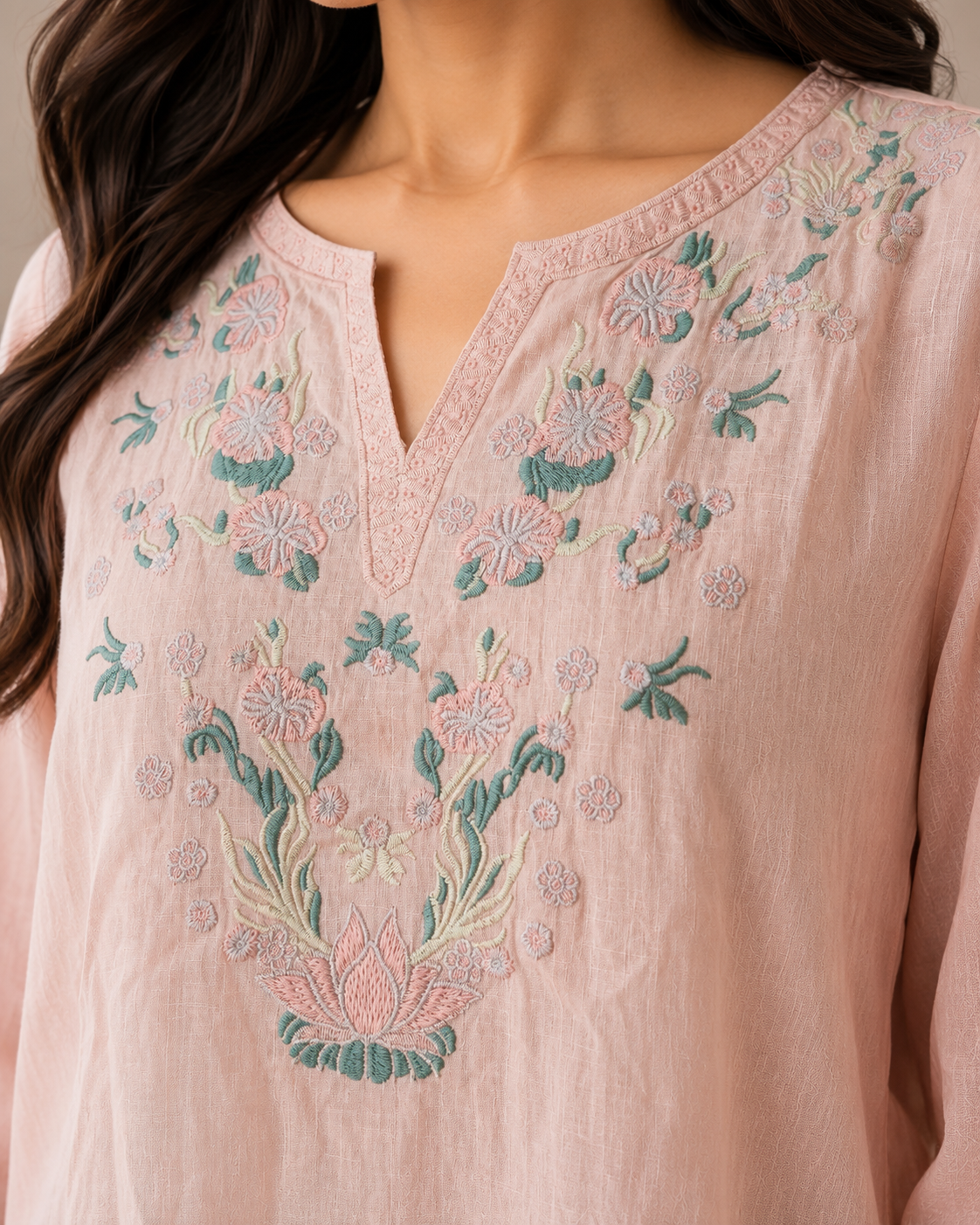 Peach Linen Top