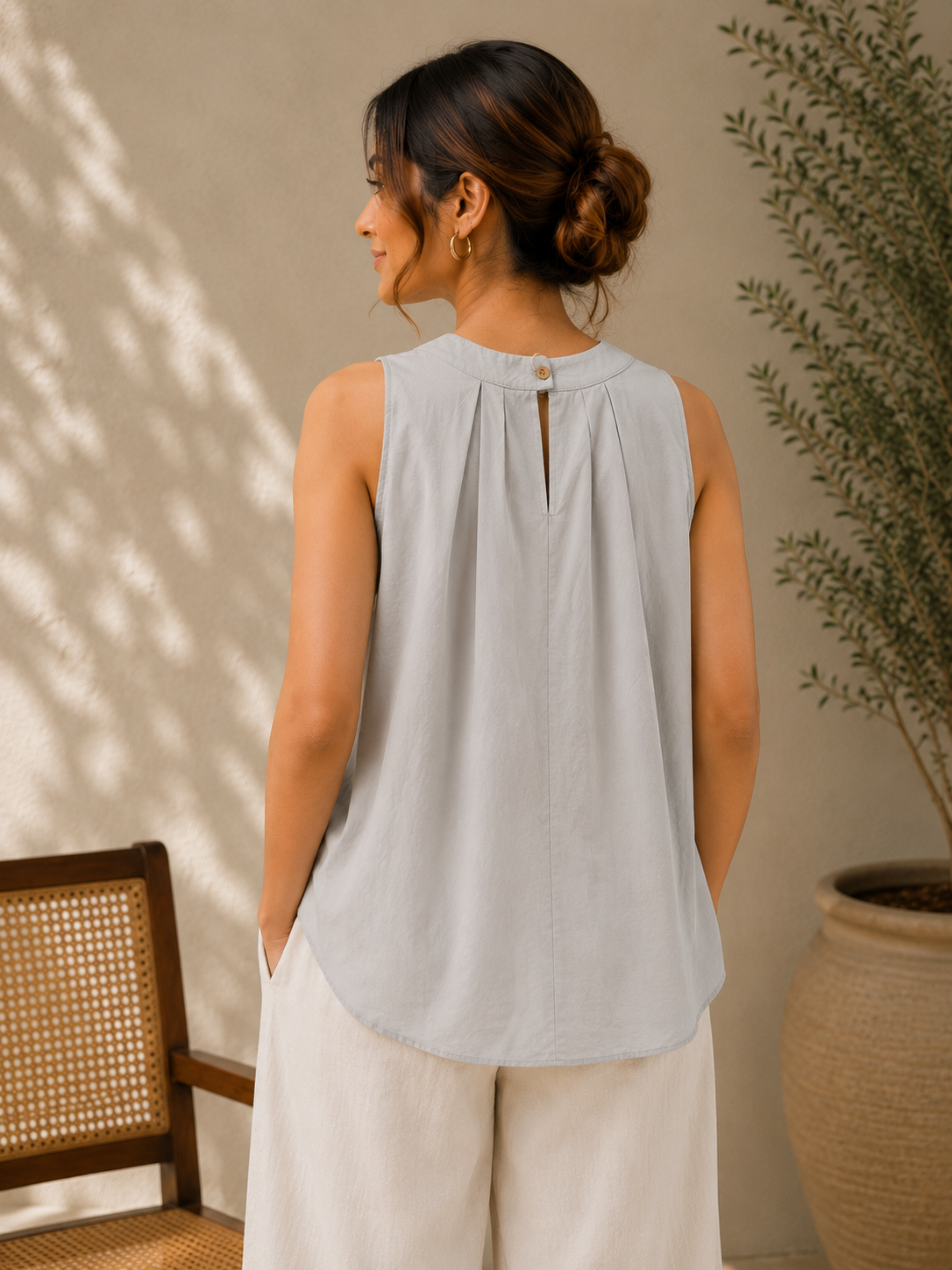 Gaza Grey Sleeveless Top