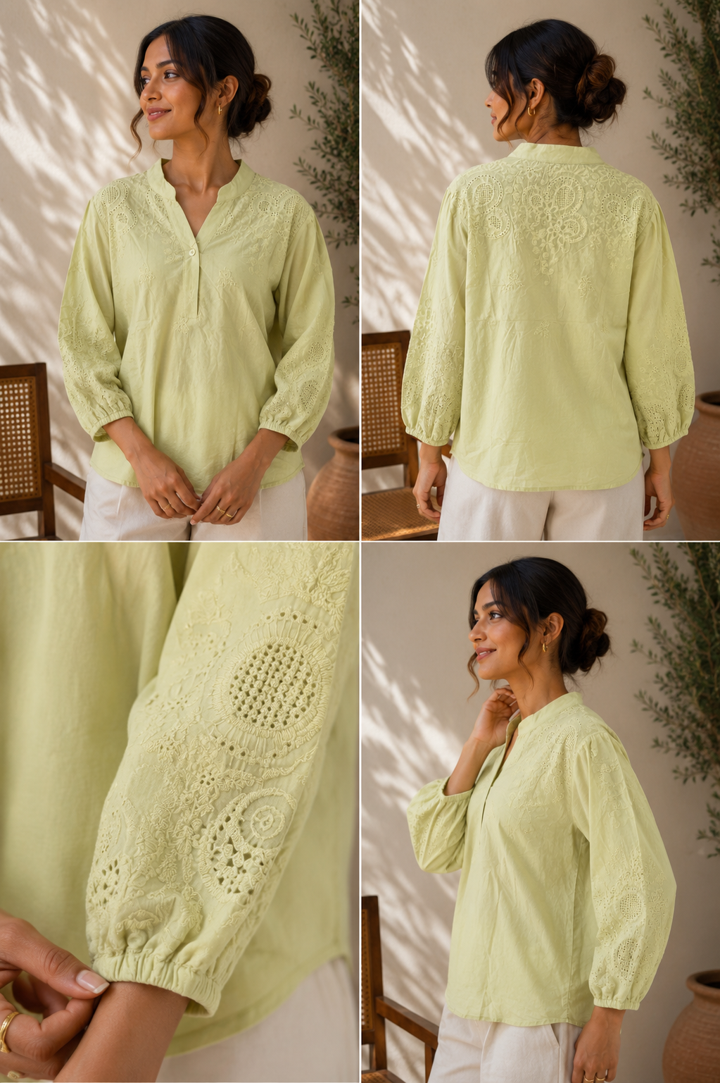 Light Mint V Neck Top