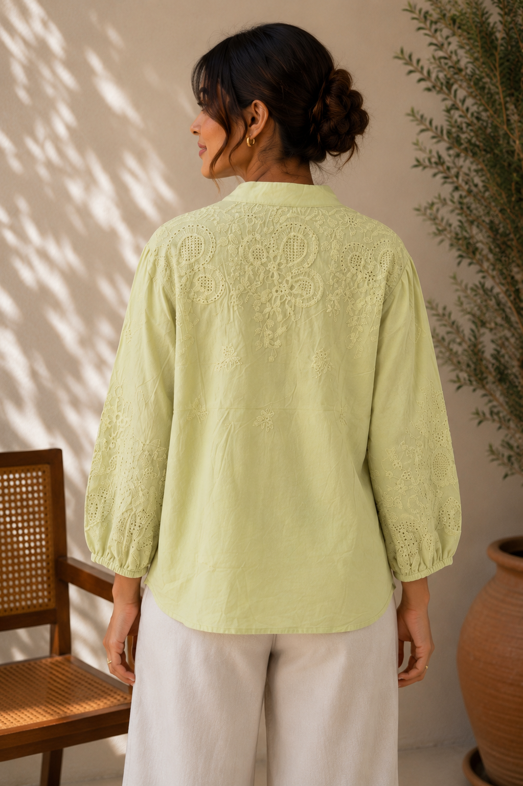 Light Mint V Neck Top