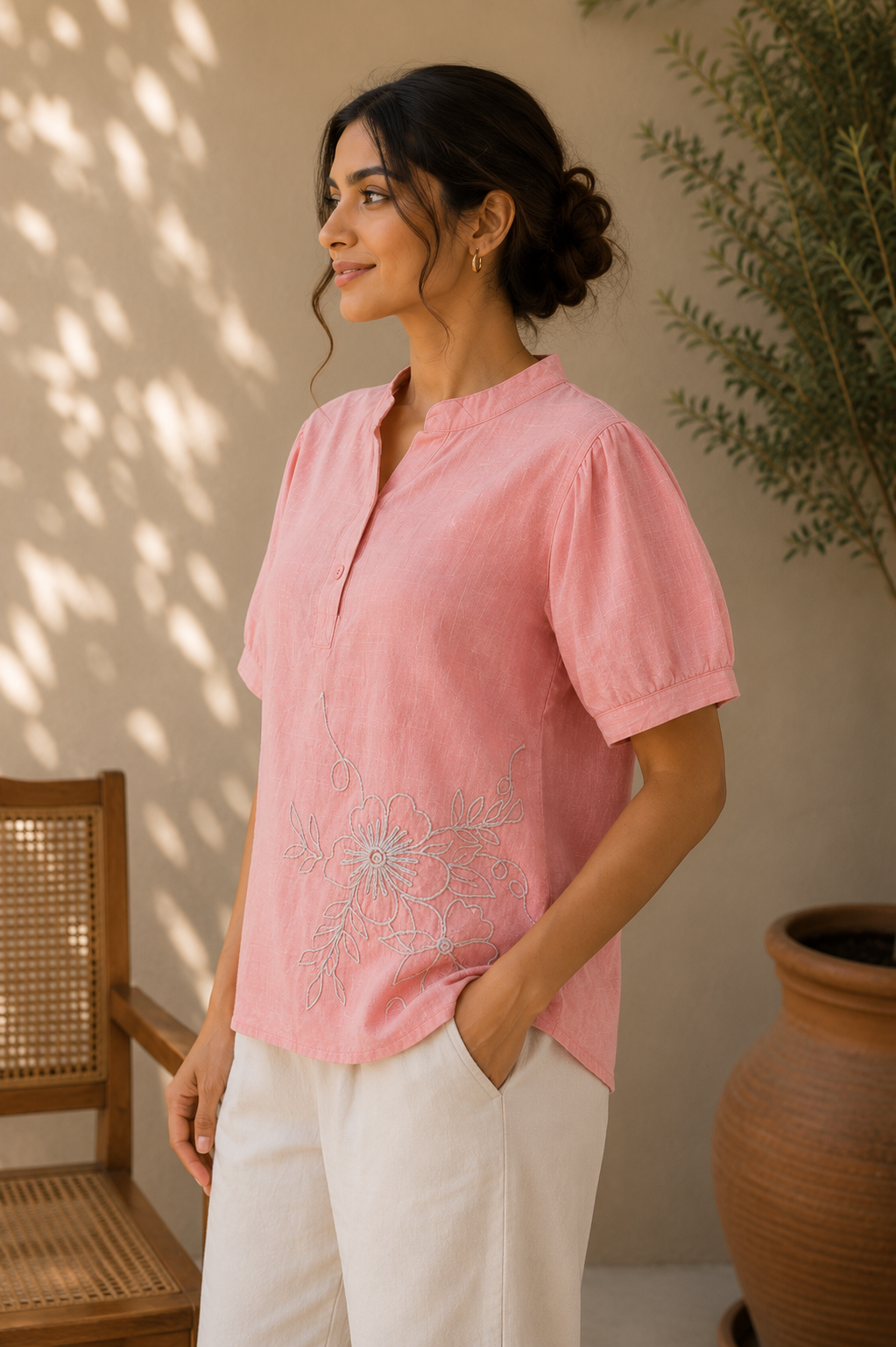 Blush Pink Thread Top