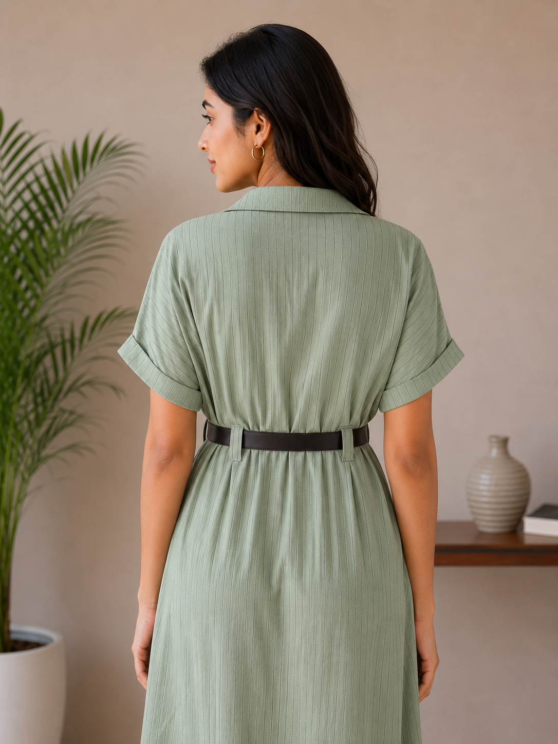 Green Gold Button Onepiece