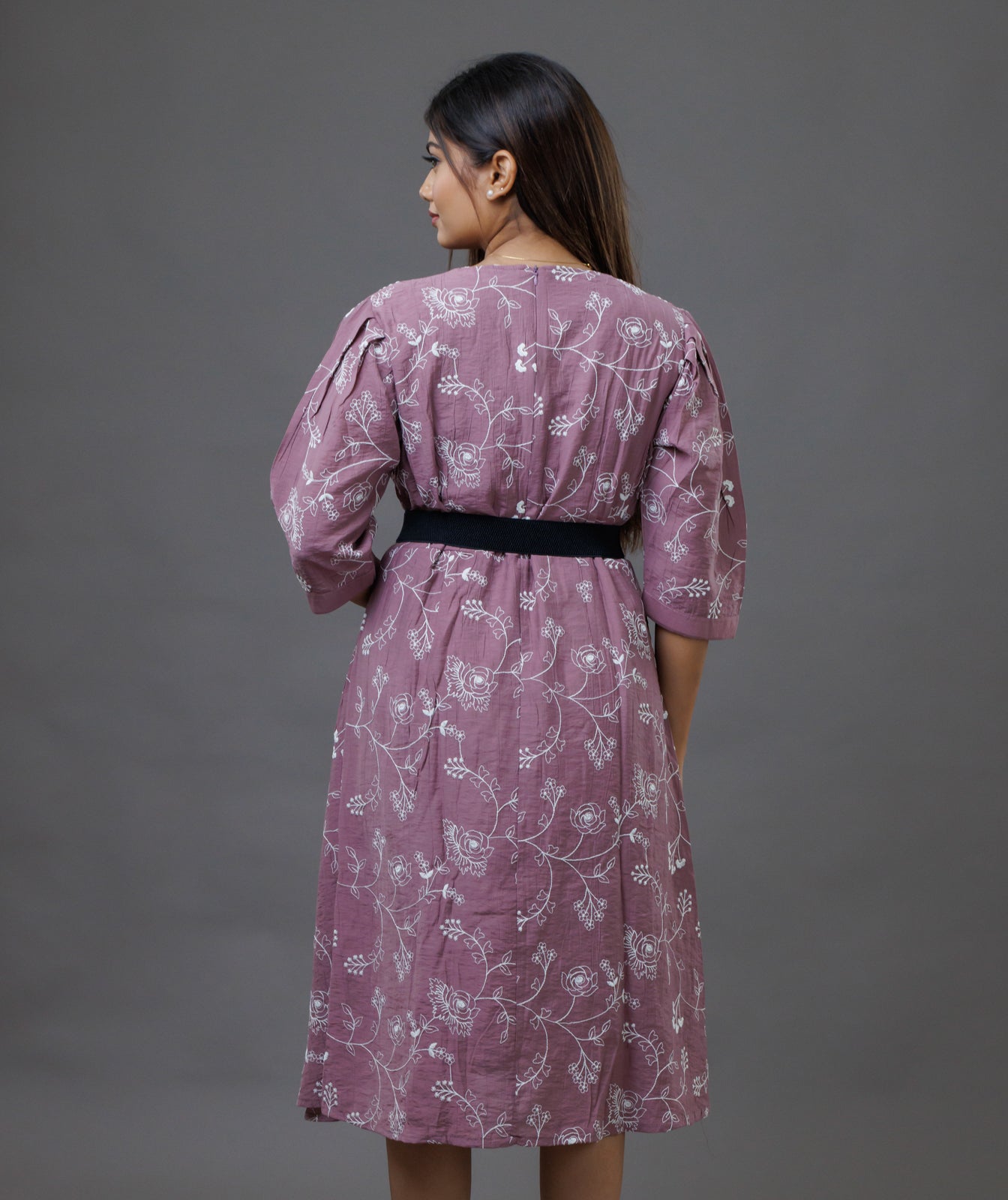 Embroidery One Piece- Mauve