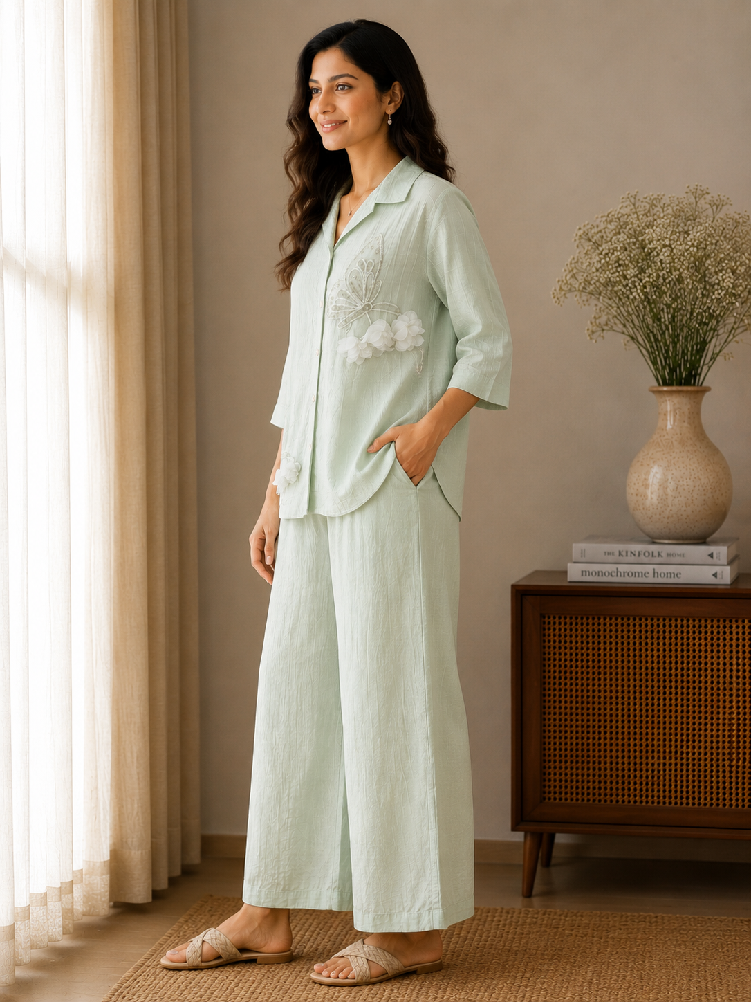Green Butterfly Patch Co-Ord Set