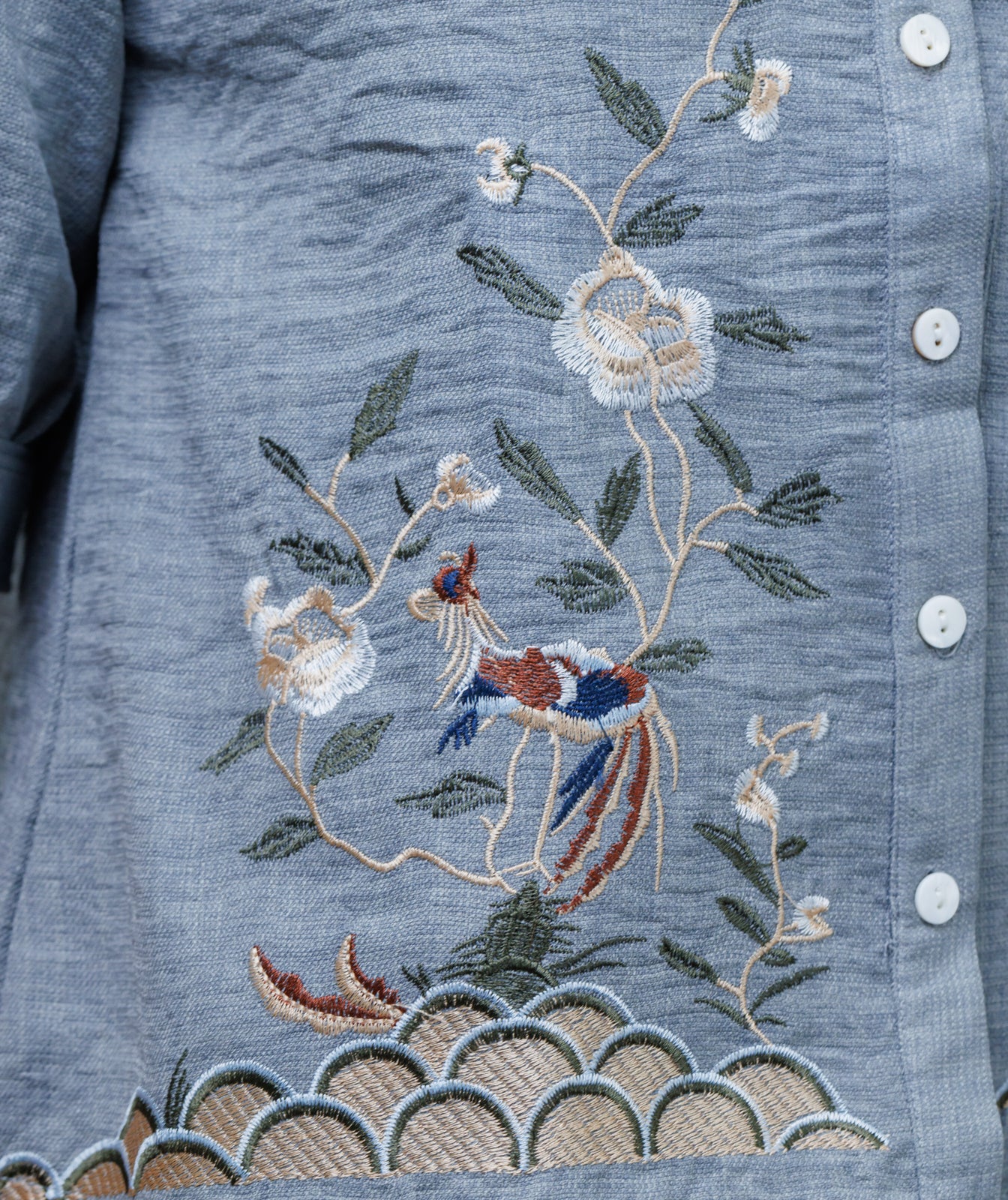Floral Serenity Shirt- Grey