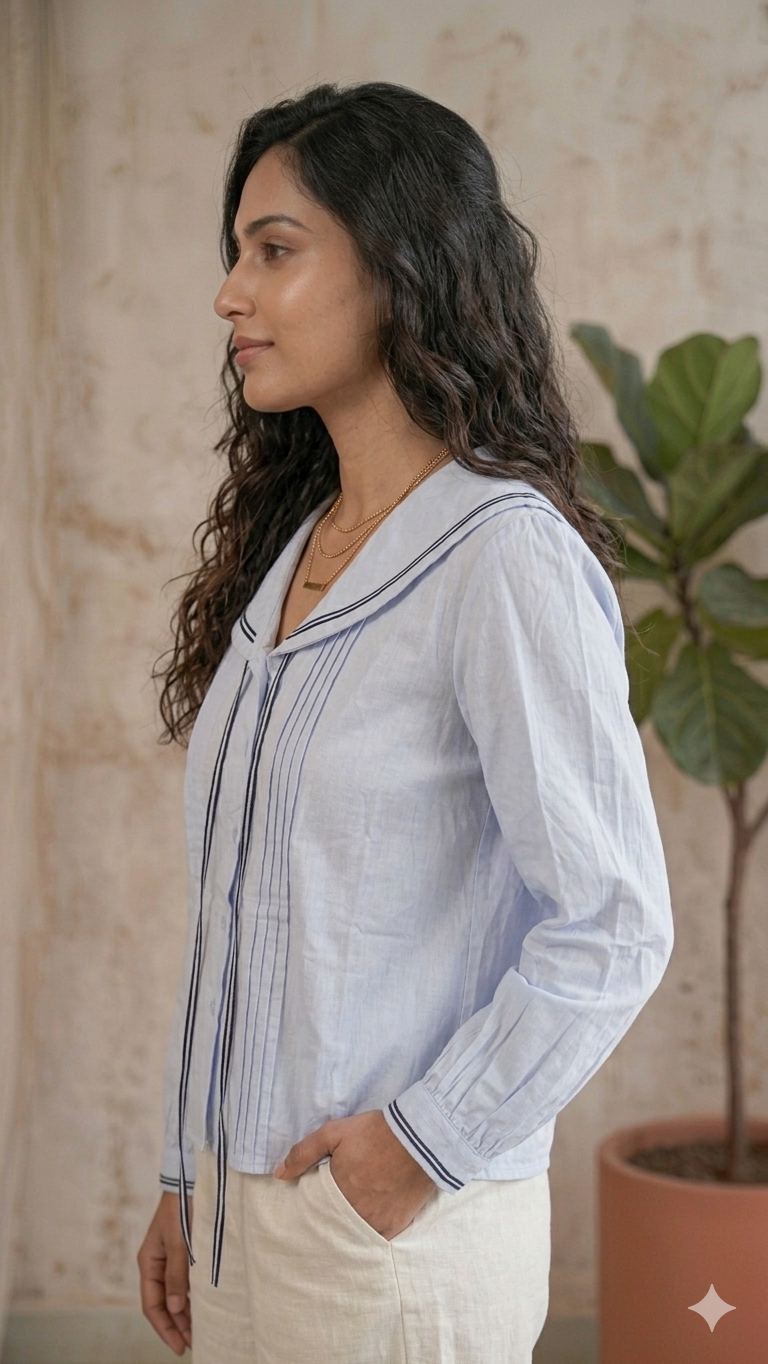 Light Blue Strip Shirt With Strip