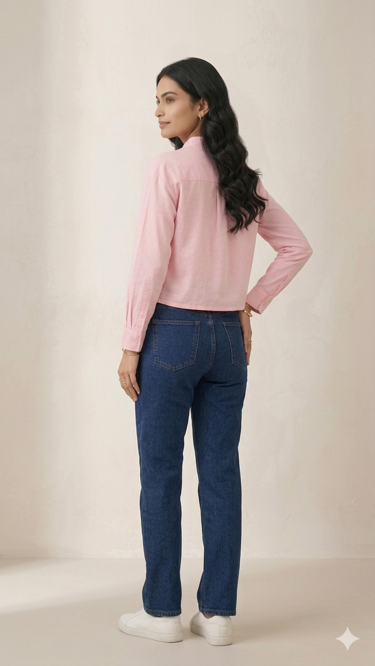 Merry Pink Horse Embroidery Shirt