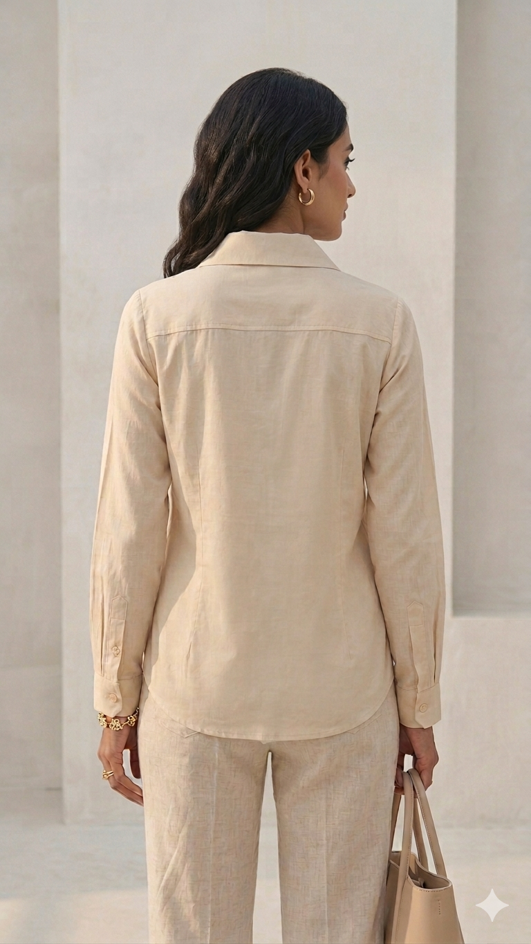 Cream Embroidery Shirt