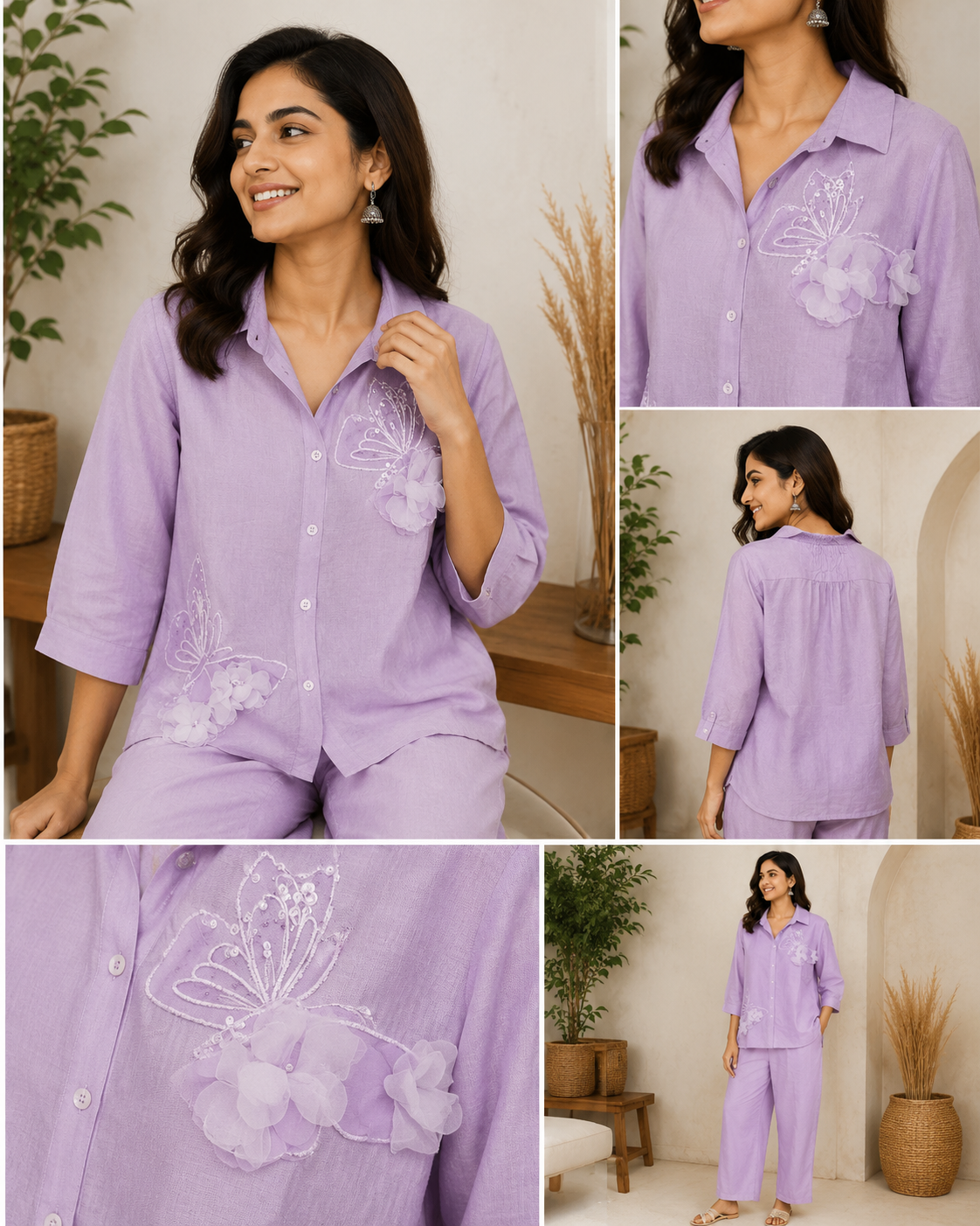 Purple Butterfly Patch Co-ord Set