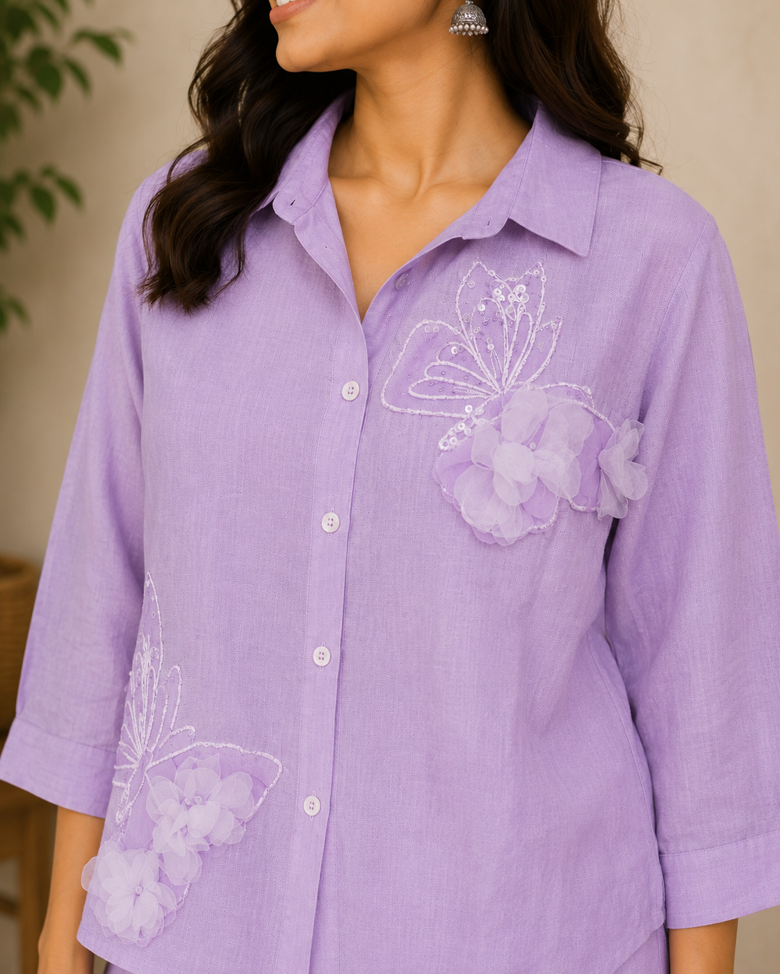 Purple Butterfly Patch Co-ord Set