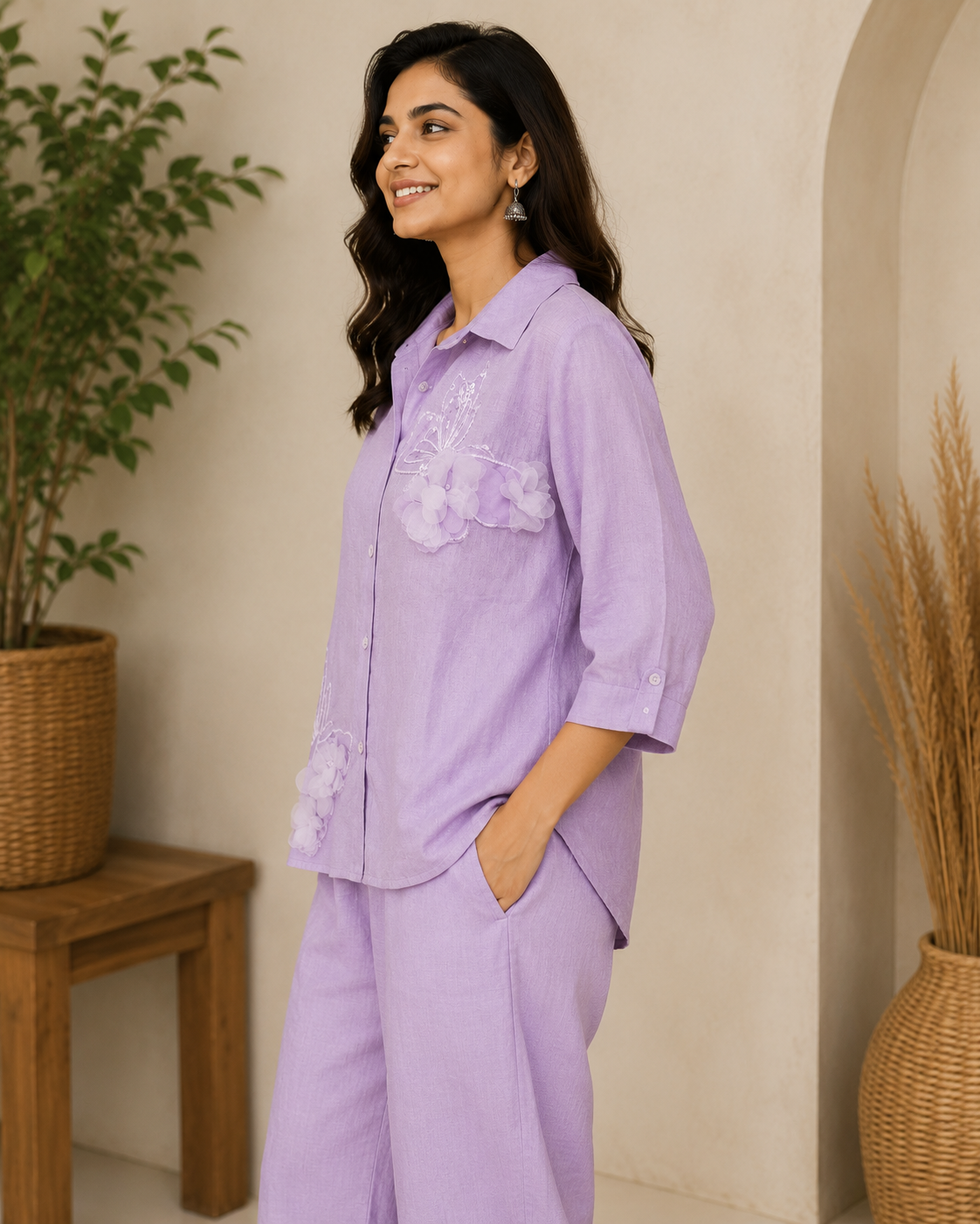 Purple Butterfly Patch Co-ord Set
