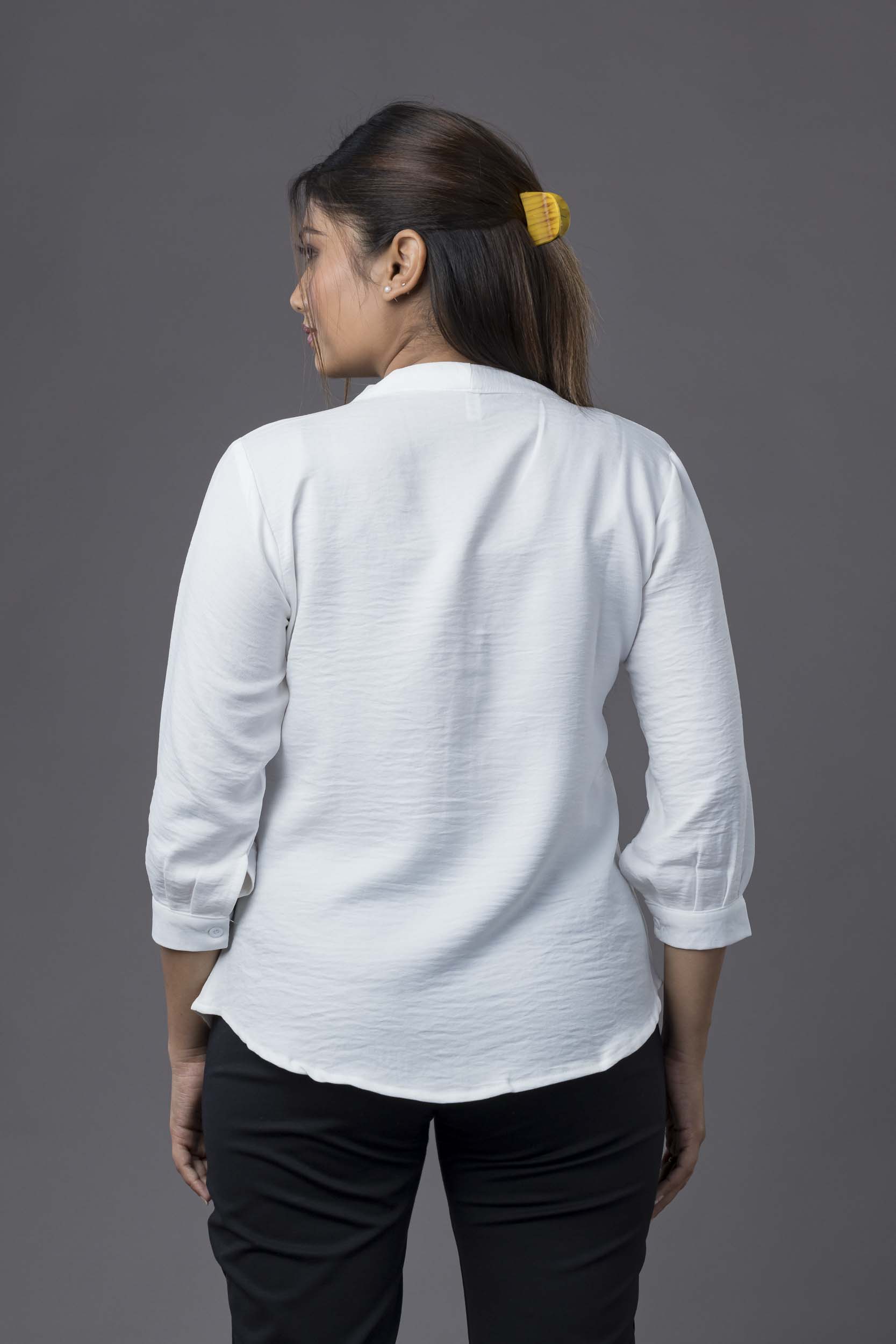 V Neck Party Top White
