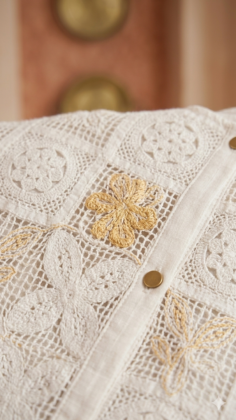 White/Yellow Front-Back Knitted Top