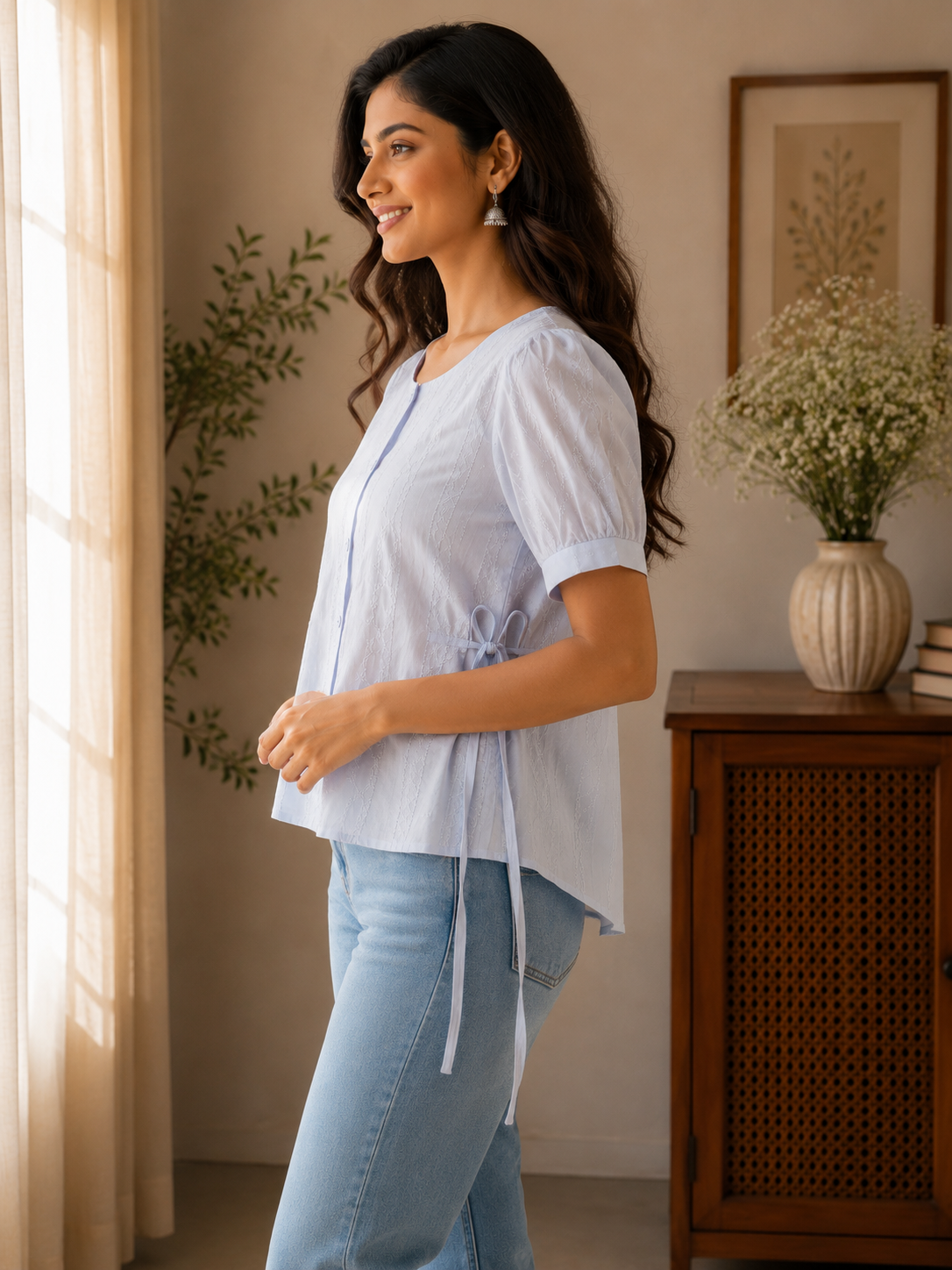 Skyblue Round Neck Shirt